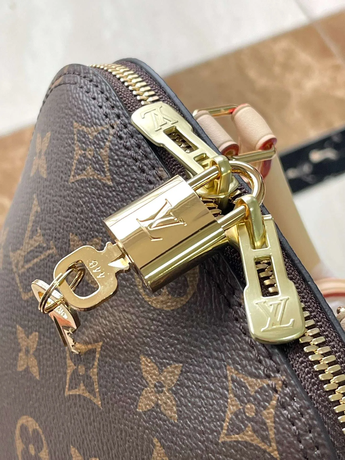 Louis Vuitton Alma Top Handle Bag / Brown Gold Hardware - Image 9