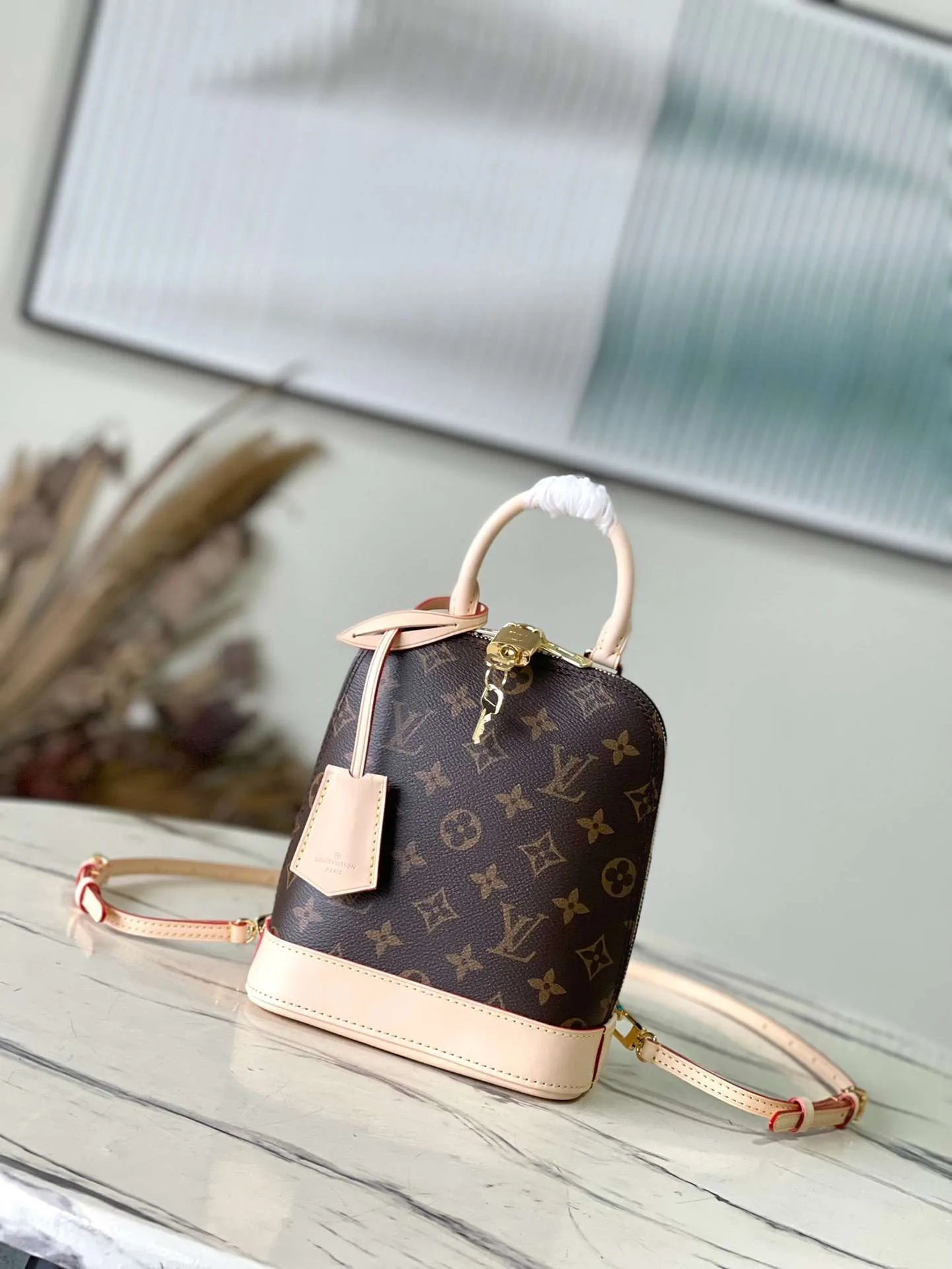 Louis Vuitton Alma Top Handle Bag / Brown Gold Hardware - Image 4