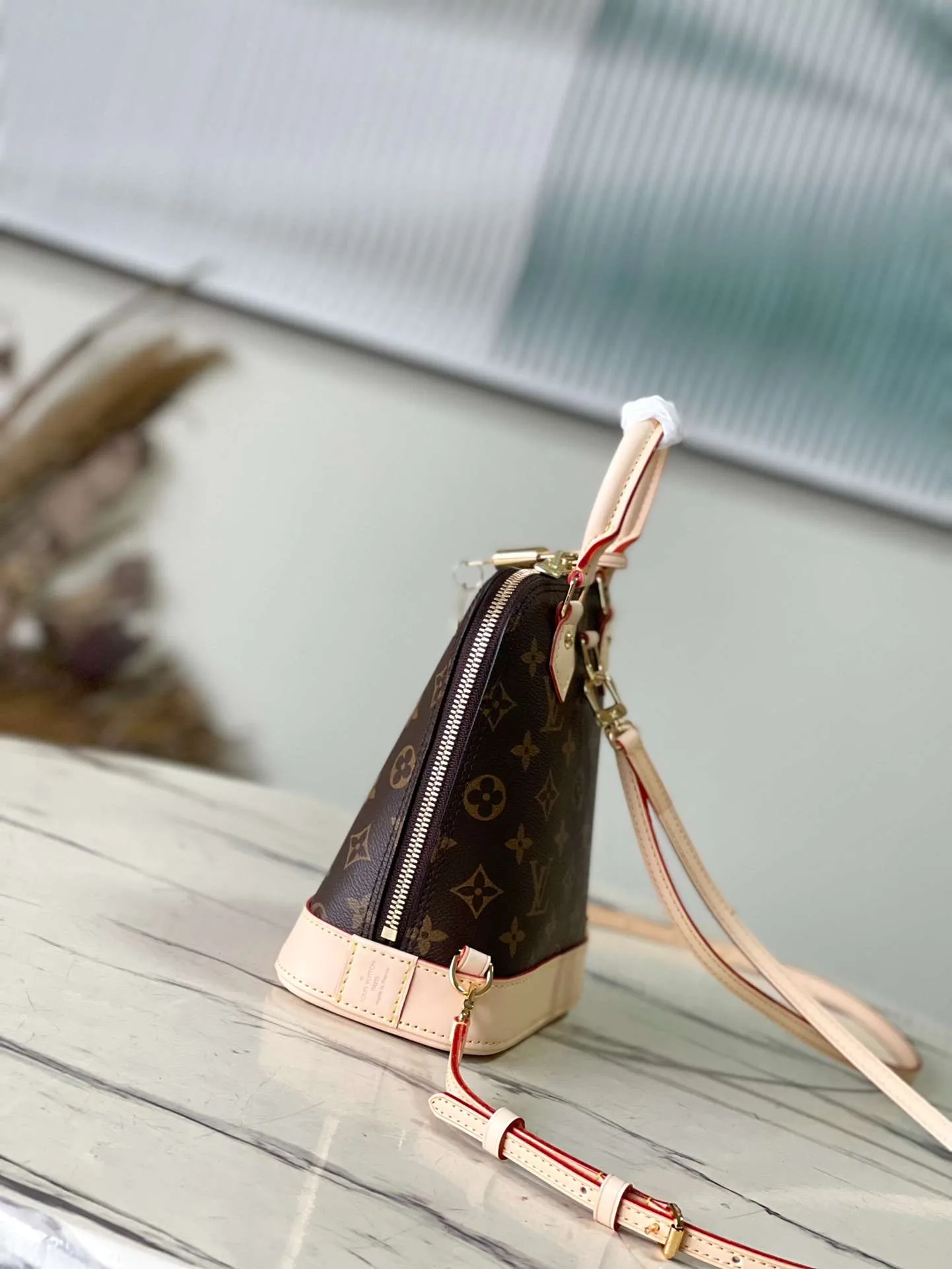 Louis Vuitton Alma Top Handle Bag / Brown Gold Hardware - Image 5