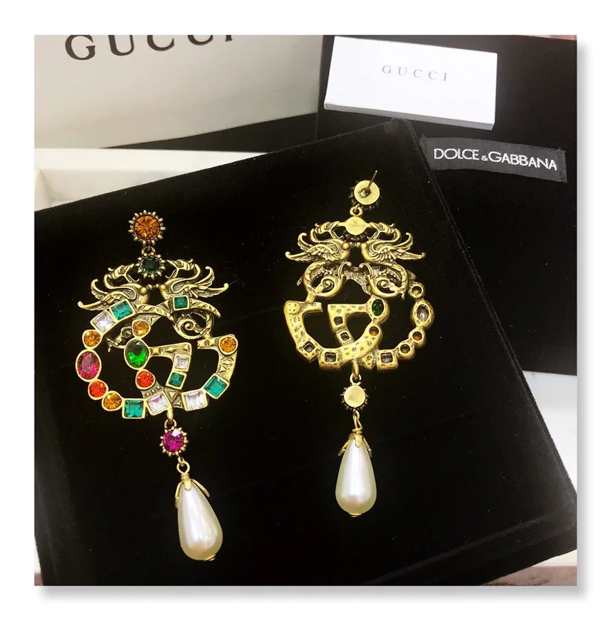 Attach Sparkling Stone Multicolor Earrings Gold Tone - Image 6