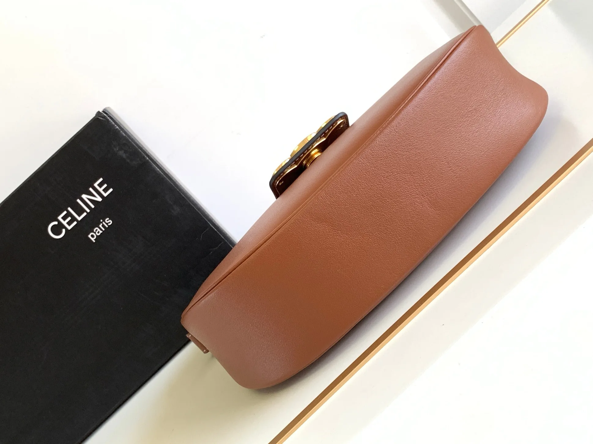 Celine Ava Triomphe Soft Bag Brown / .04LU - Image 7