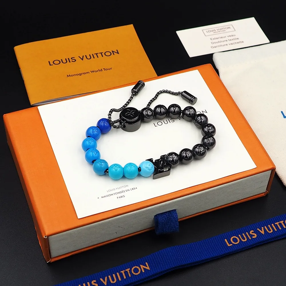 Louis Vuitton Beads Bracelet Blue/Black - Image 5