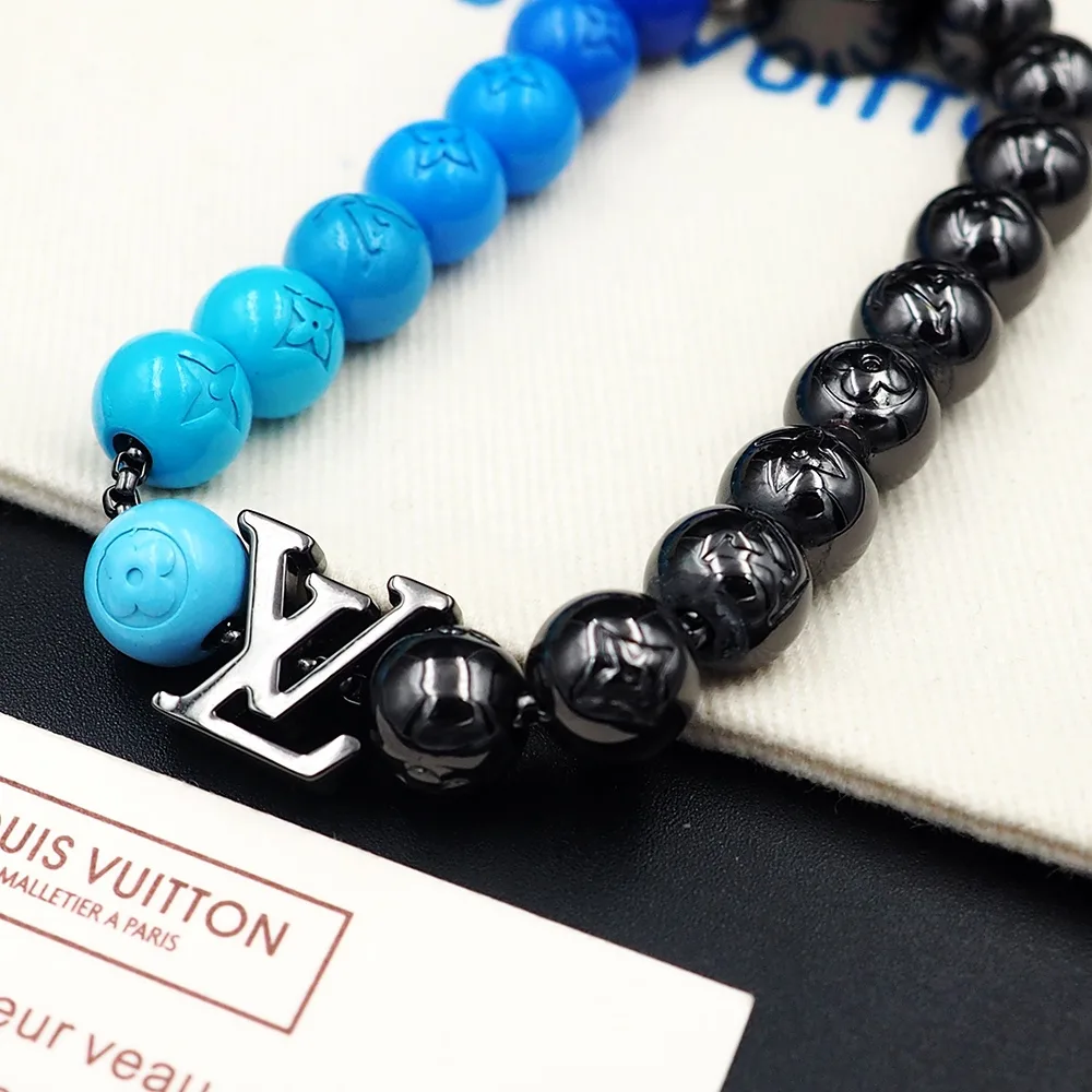 Louis Vuitton Beads Bracelet Blue/Black - Image 6