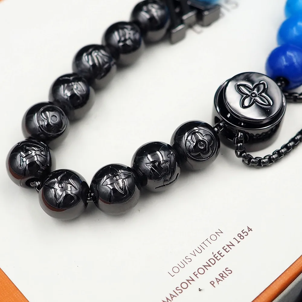Louis Vuitton Beads Bracelet Blue/Black - Image 4