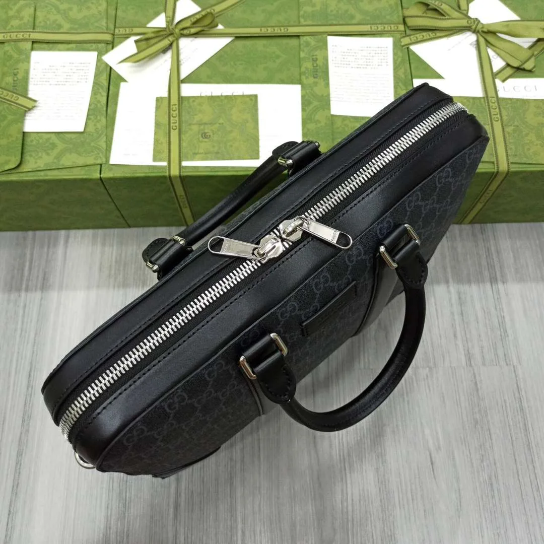 Gucci Black Briefcase GG Grey / - Image 8