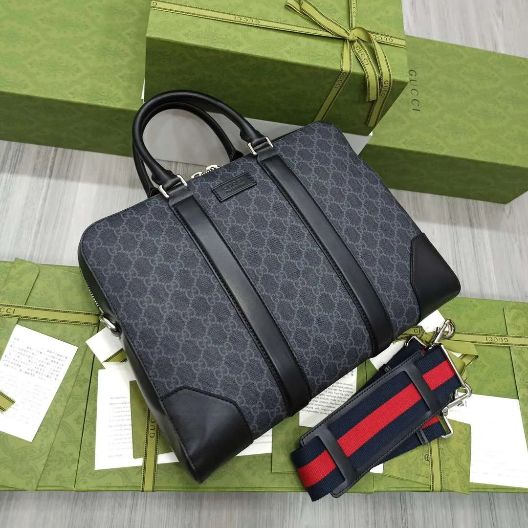 Gucci Black Briefcase GG Grey / - Image 7