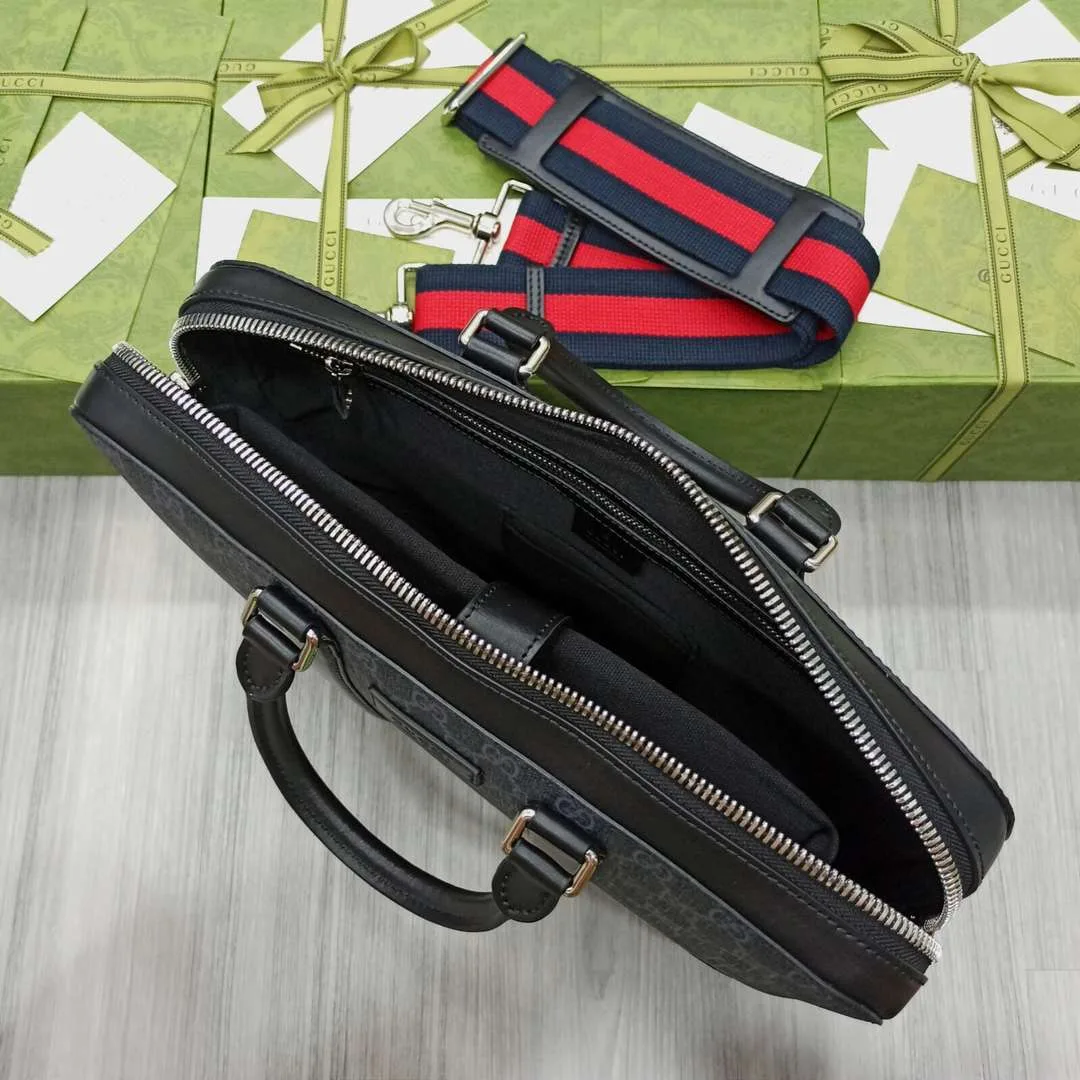 Gucci Black Briefcase GG Grey / - Image 5