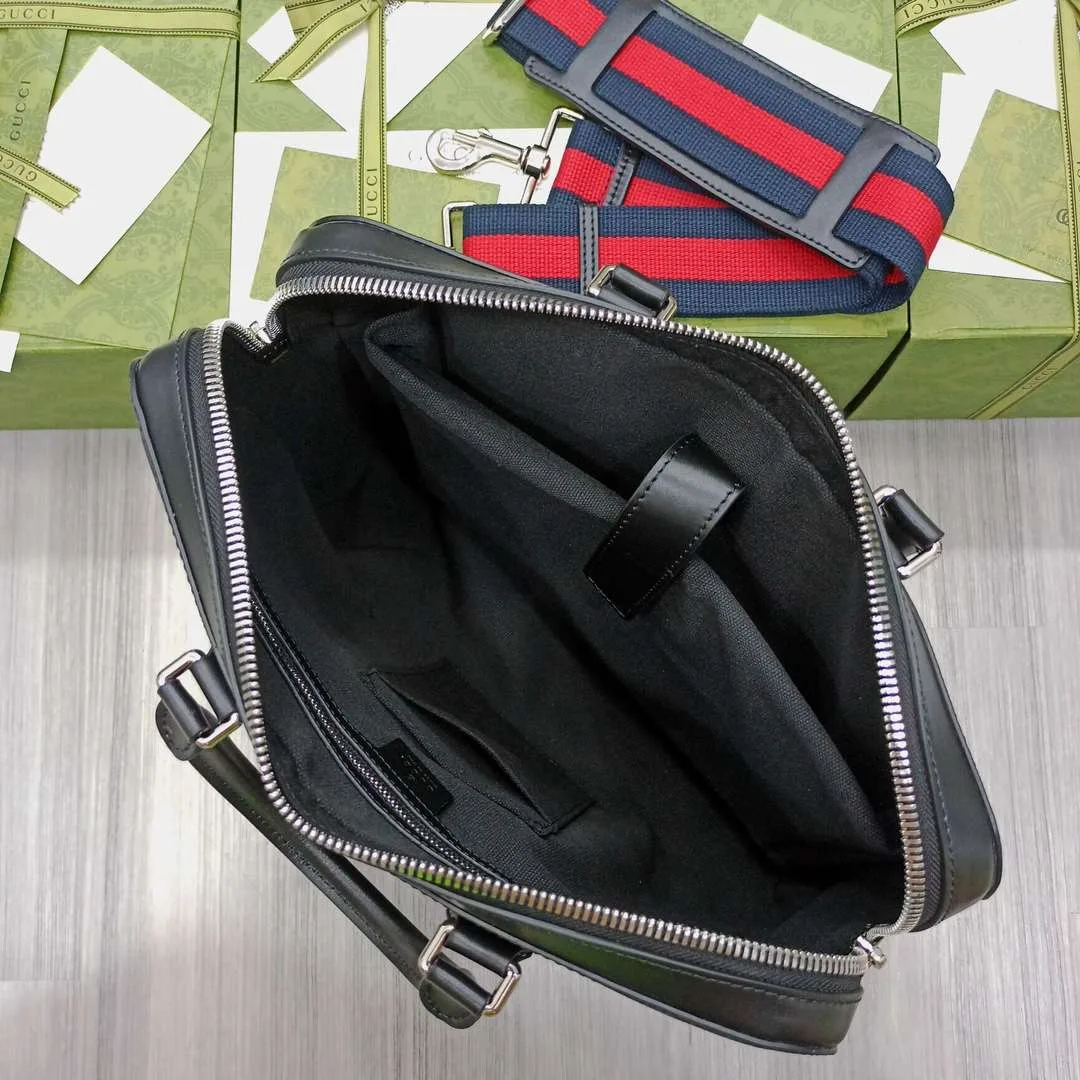 Alternative view of Gucci Black Briefcase GG Grey /