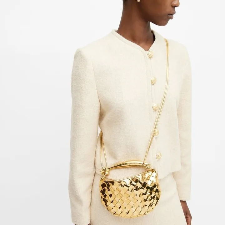 Alternative view of Bottega Veneta Mini Sardine Gold Bag - 7.9 Inches/