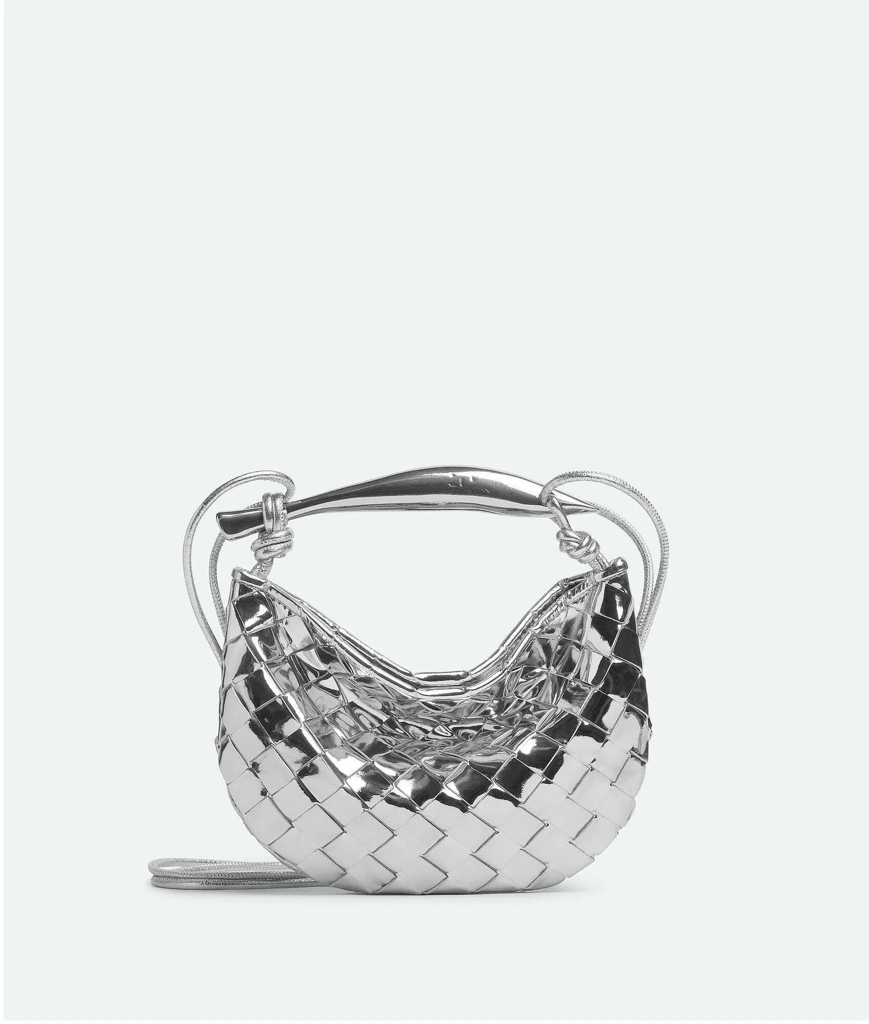 Bottega Veneta Mini Sardine Silver Bag - 7.9 Inches/ - Image 5