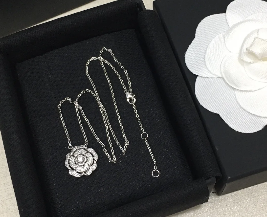 Chanel Bouton De Camélia Necklace Silver Tone - Image 6