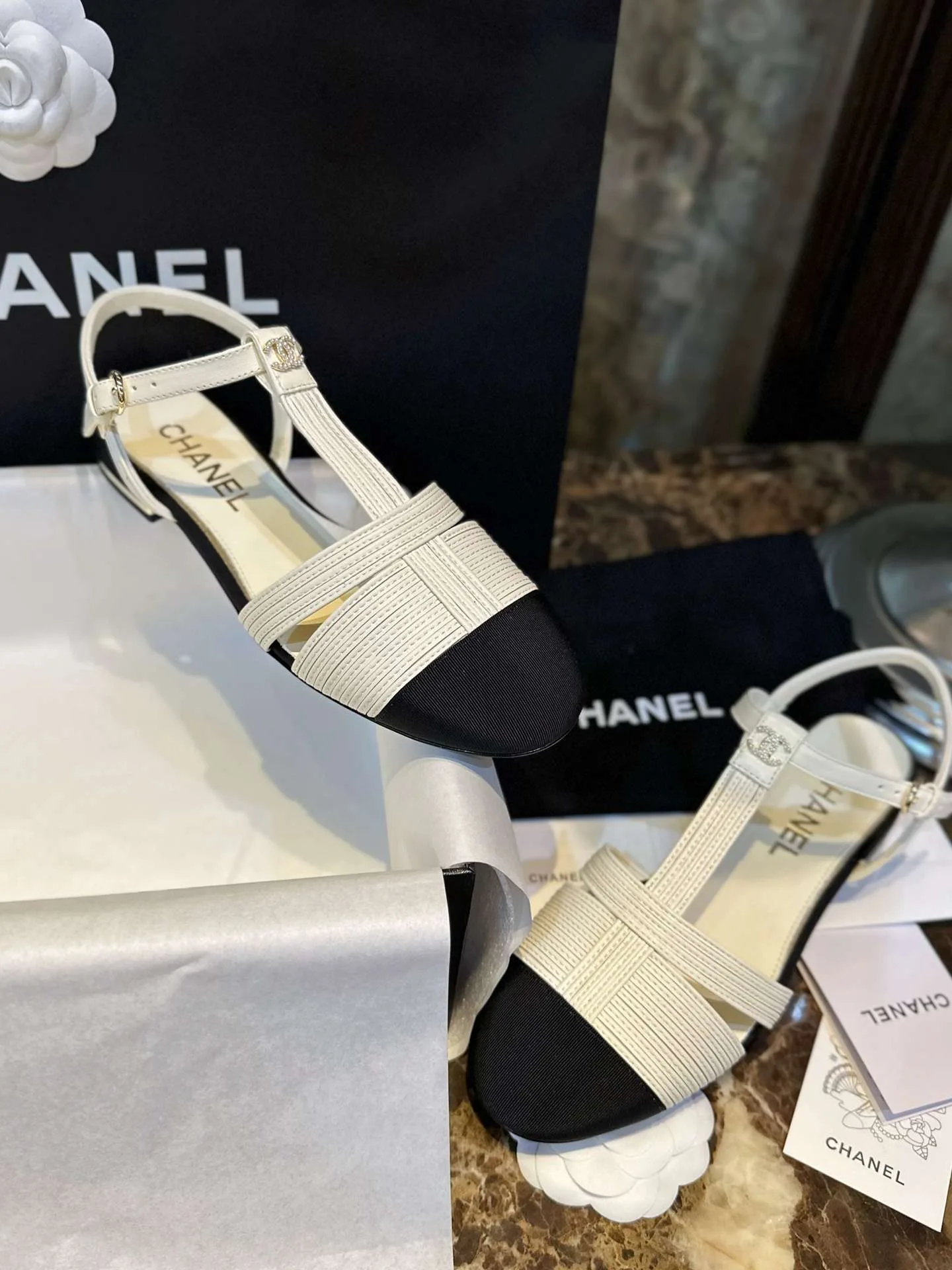Alternative view of Chanel Braided Flat Sandals White
