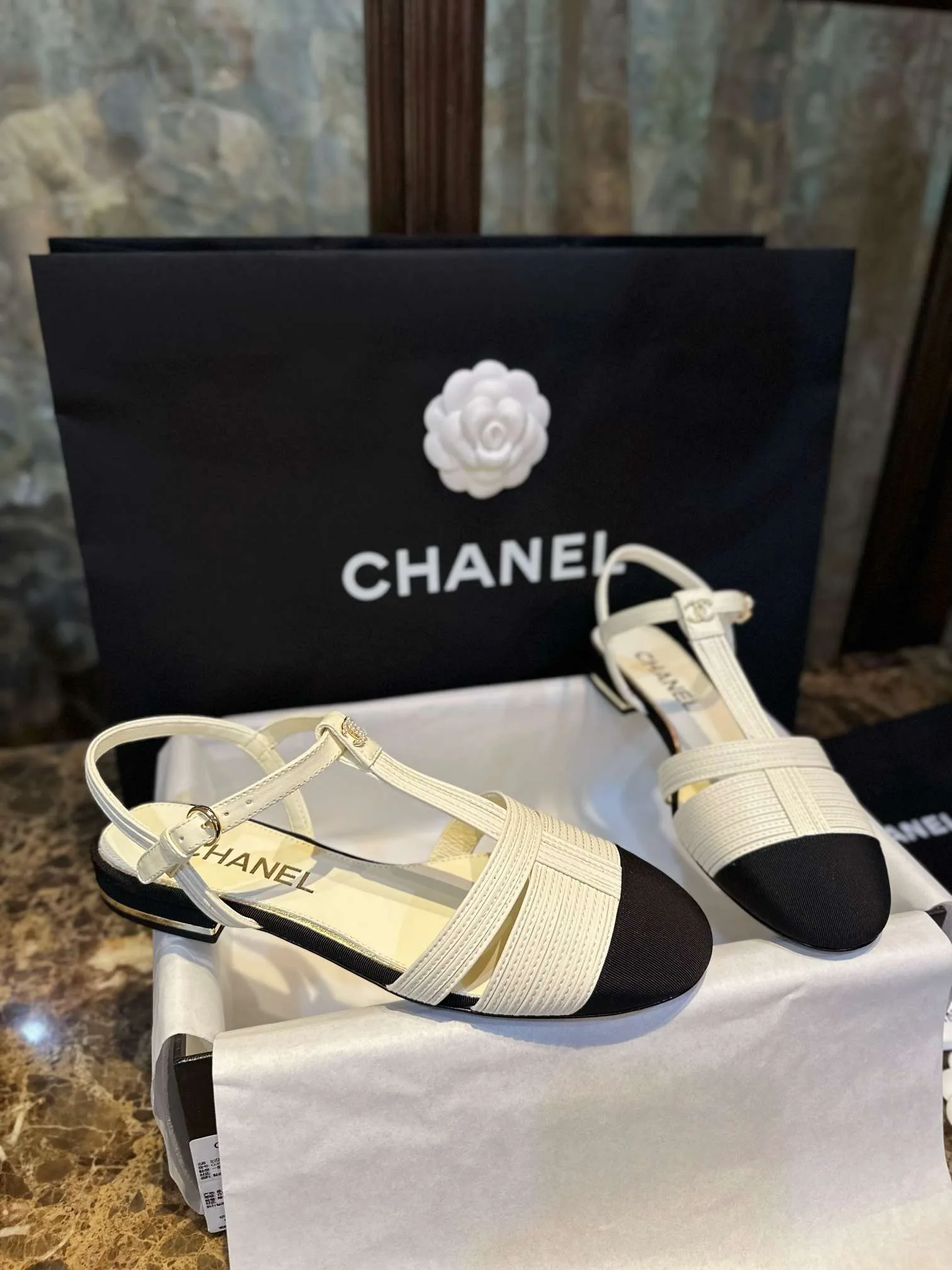 Chanel Braided Flat Sandals White - Image 7