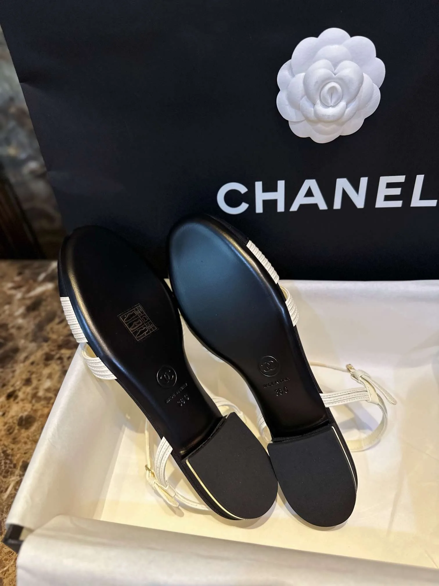 Chanel Braided Flat Sandals White - Image 10
