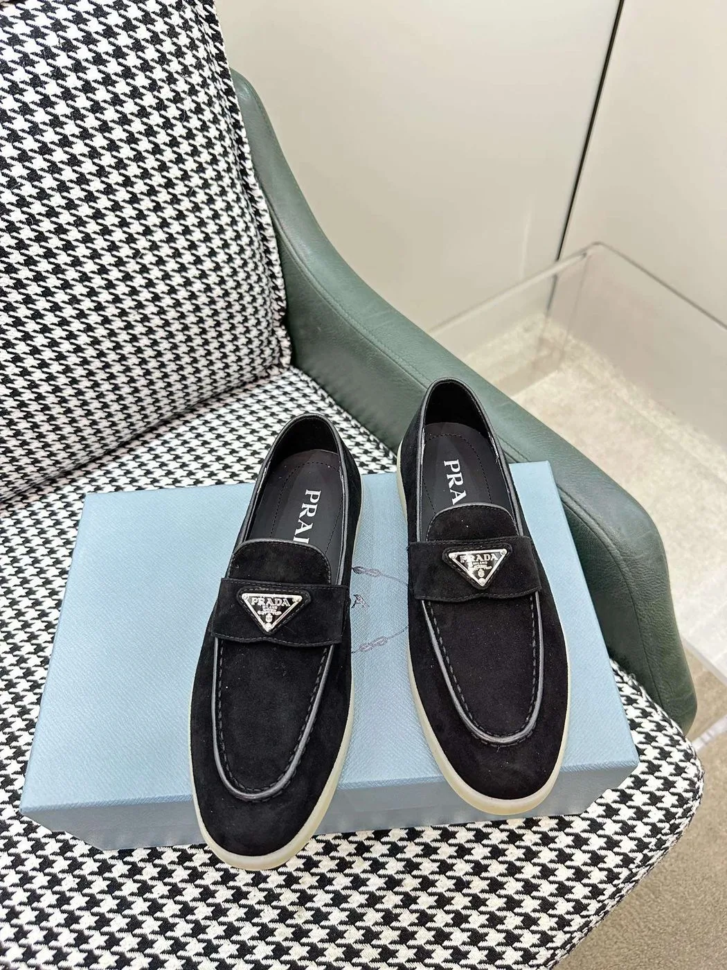 Prada Brushed Loafers Black - Image 5