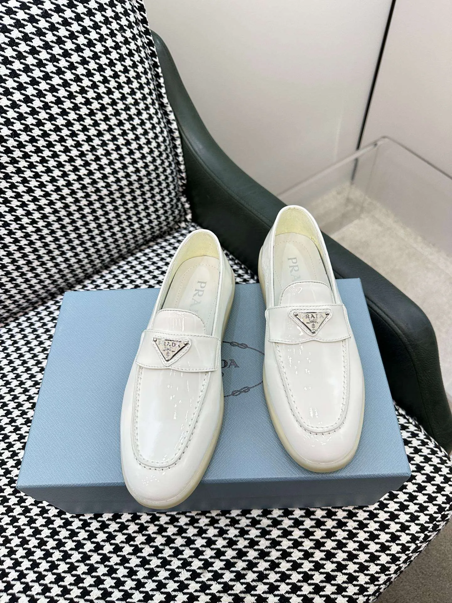 Prada Brushed Loafers White - Image 10