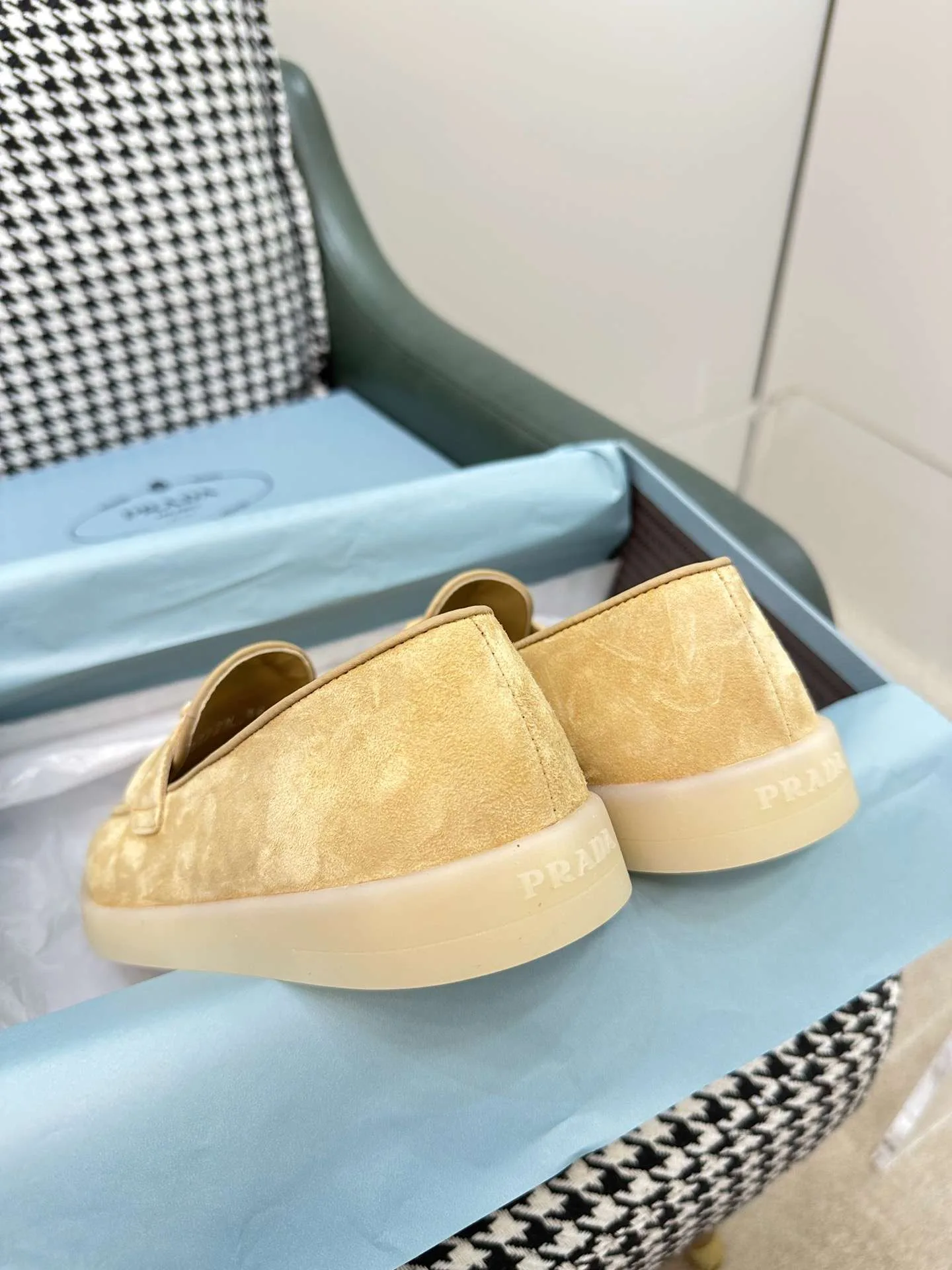 Prada Brushed Loafers Beige - Image 5