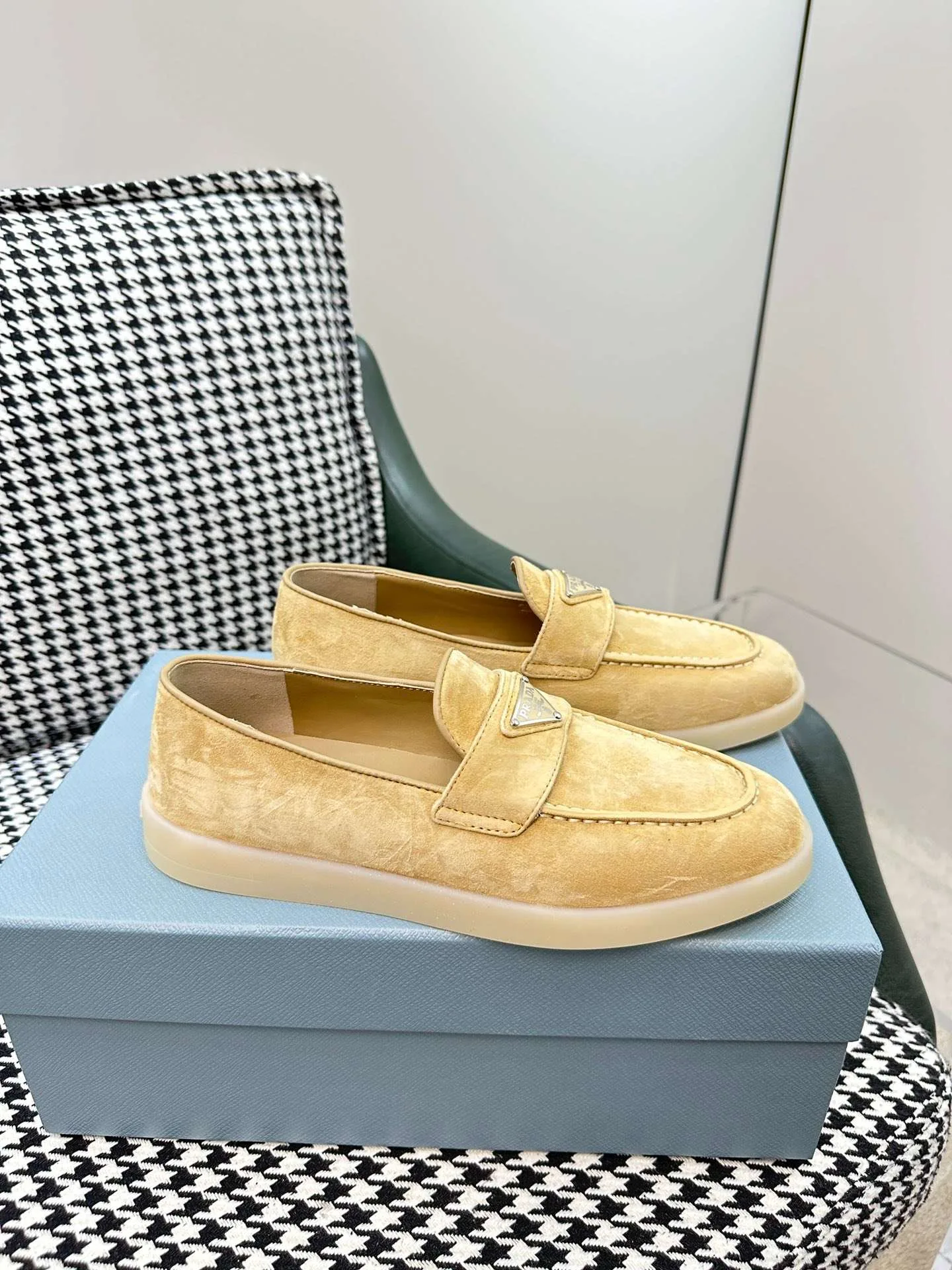 Prada Brushed Loafers Beige - Image 3