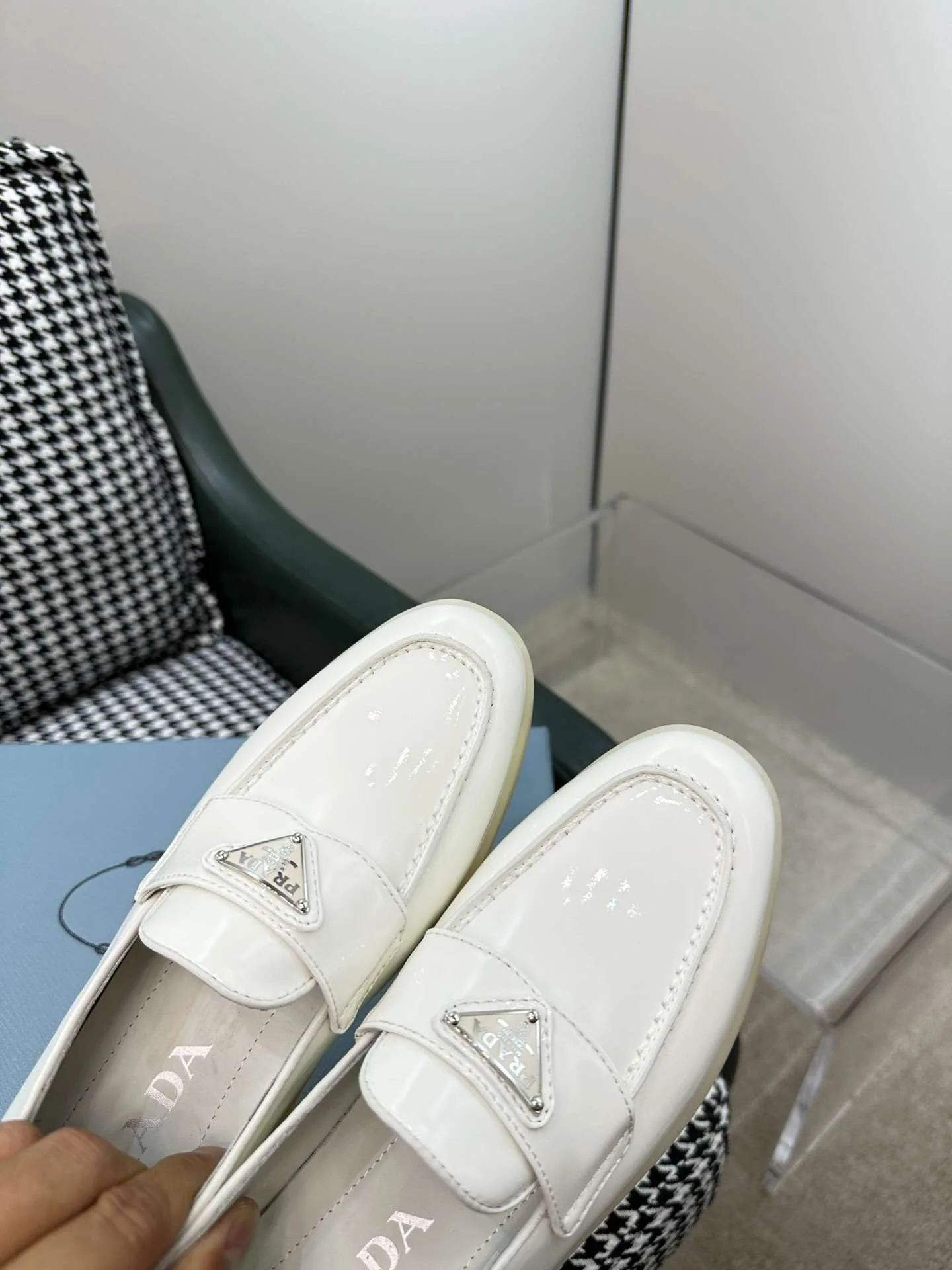 Alternative view of Prada Brushed Loafers White
