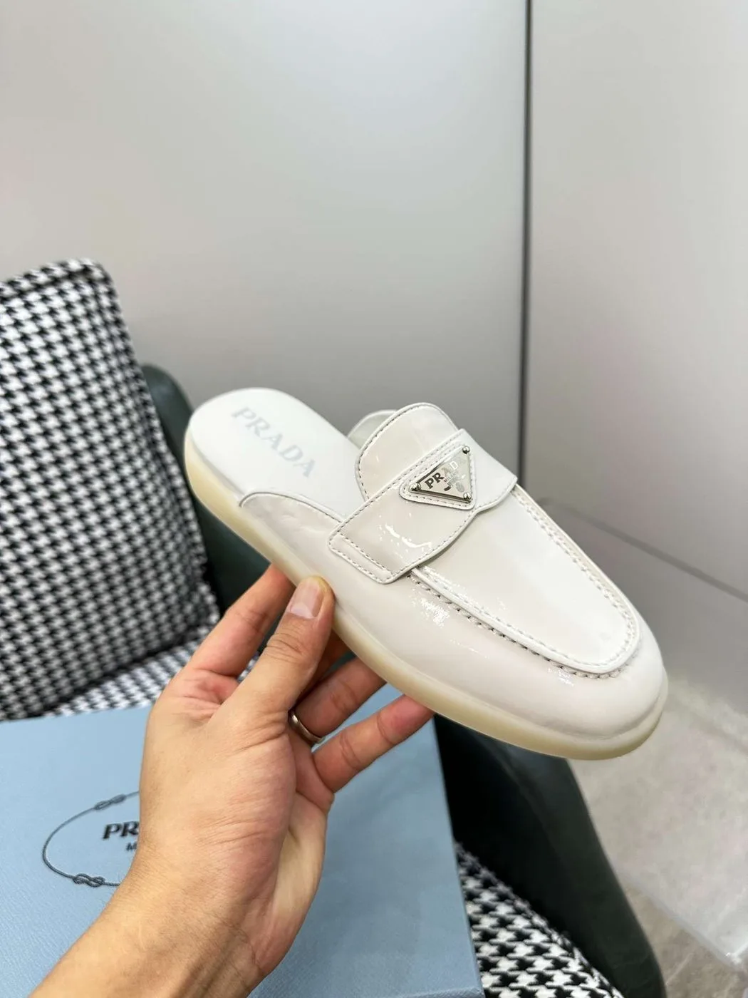 Prada Brushed Sabots White - Image 3