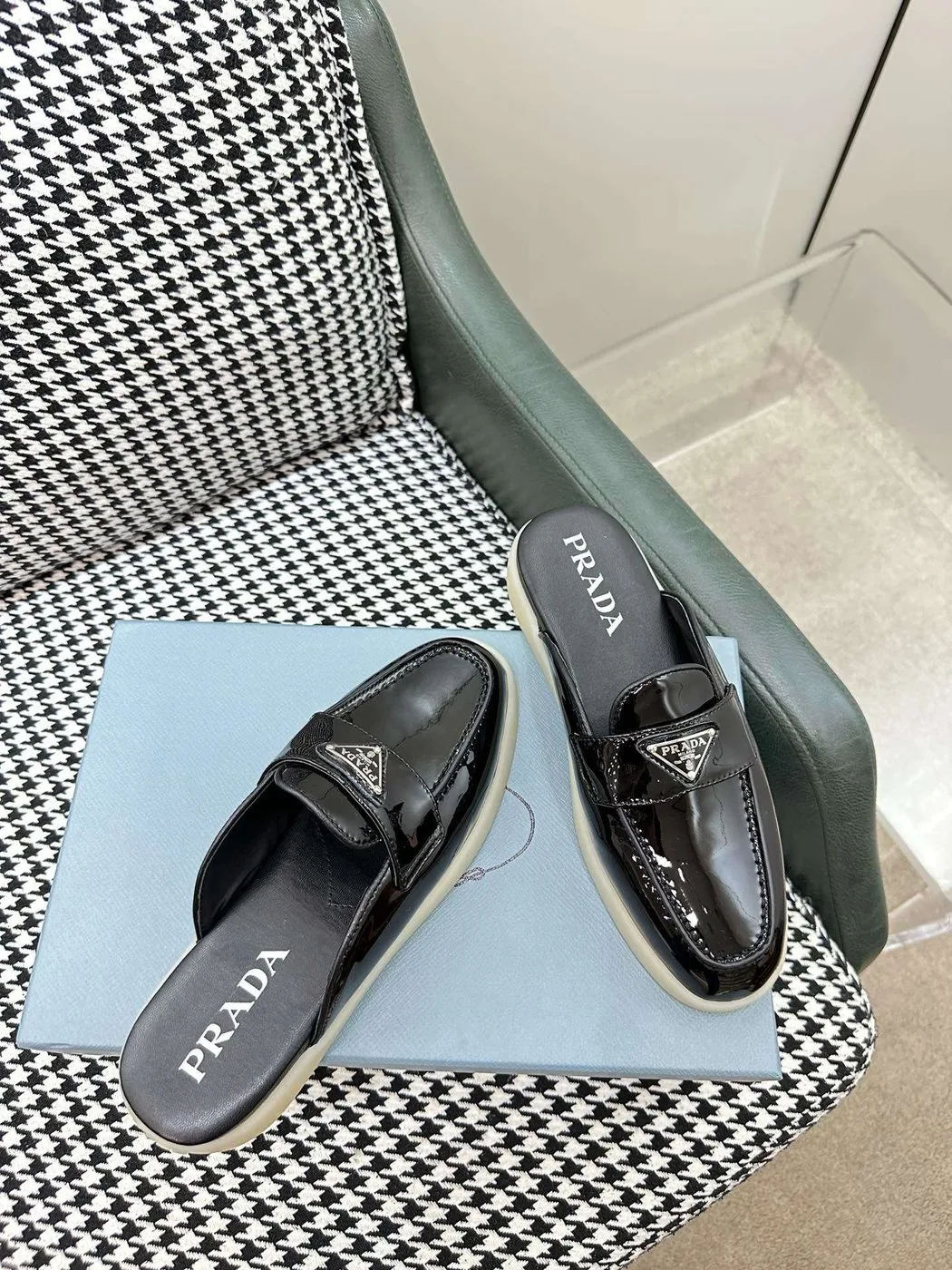 Prada Brushed Sabots Black - Image 3