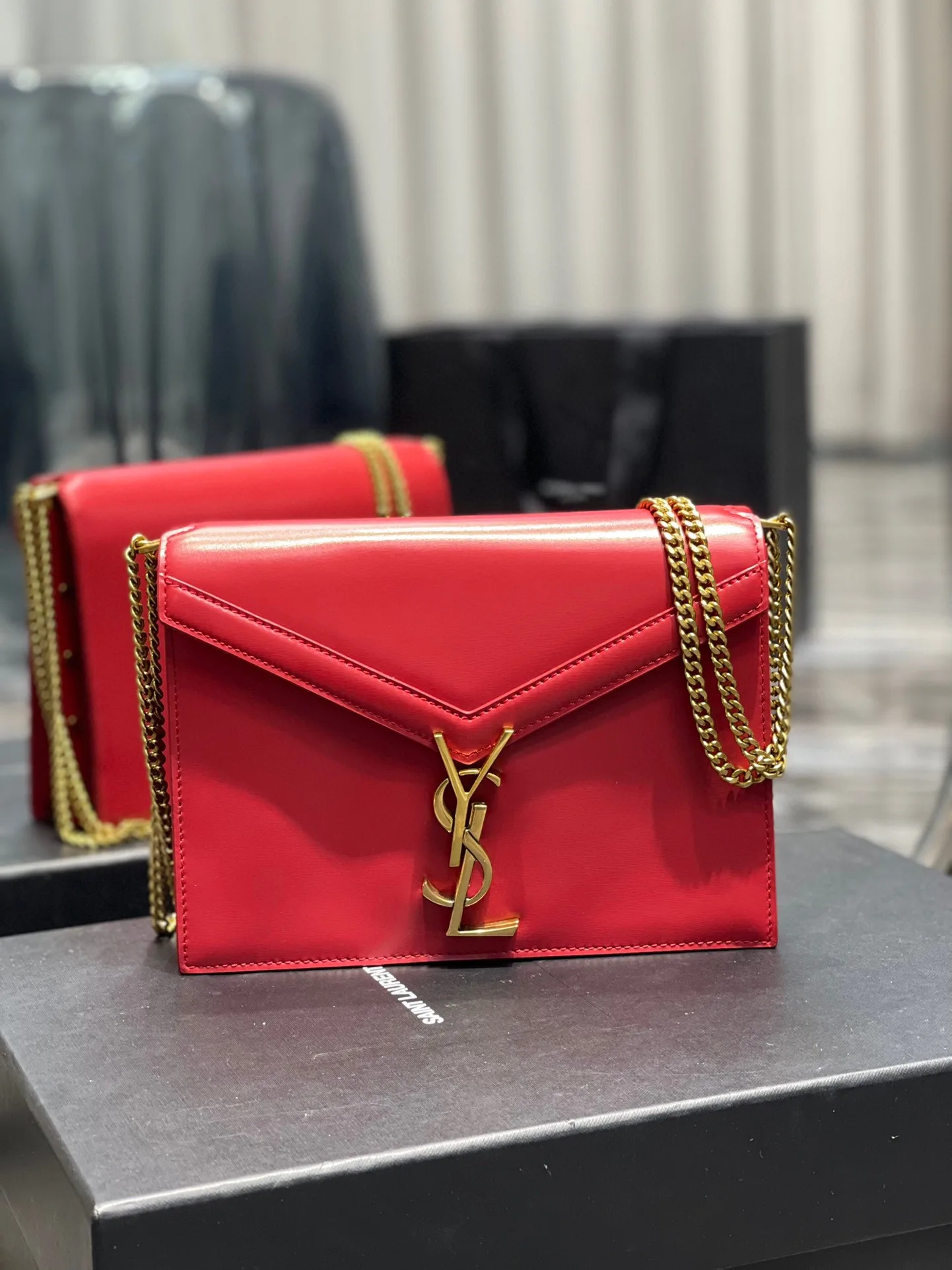 Alternative view of Saint Laurent Cassandra Medium Shoulder Bag / Red Gold Hardware
