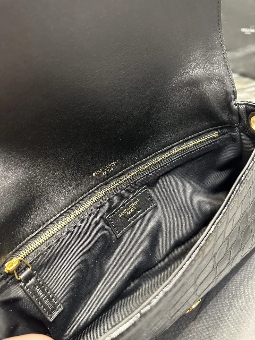 Alternative view of Saint Laurent Cassandre Phone Holder Black /