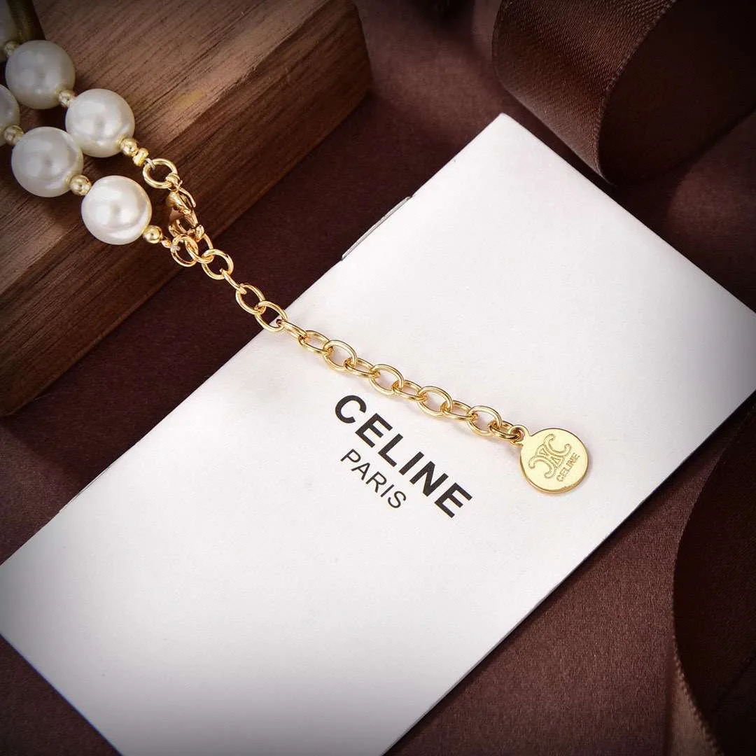 Celine Arc De Triomphe Reclous Necklace White - Image 4
