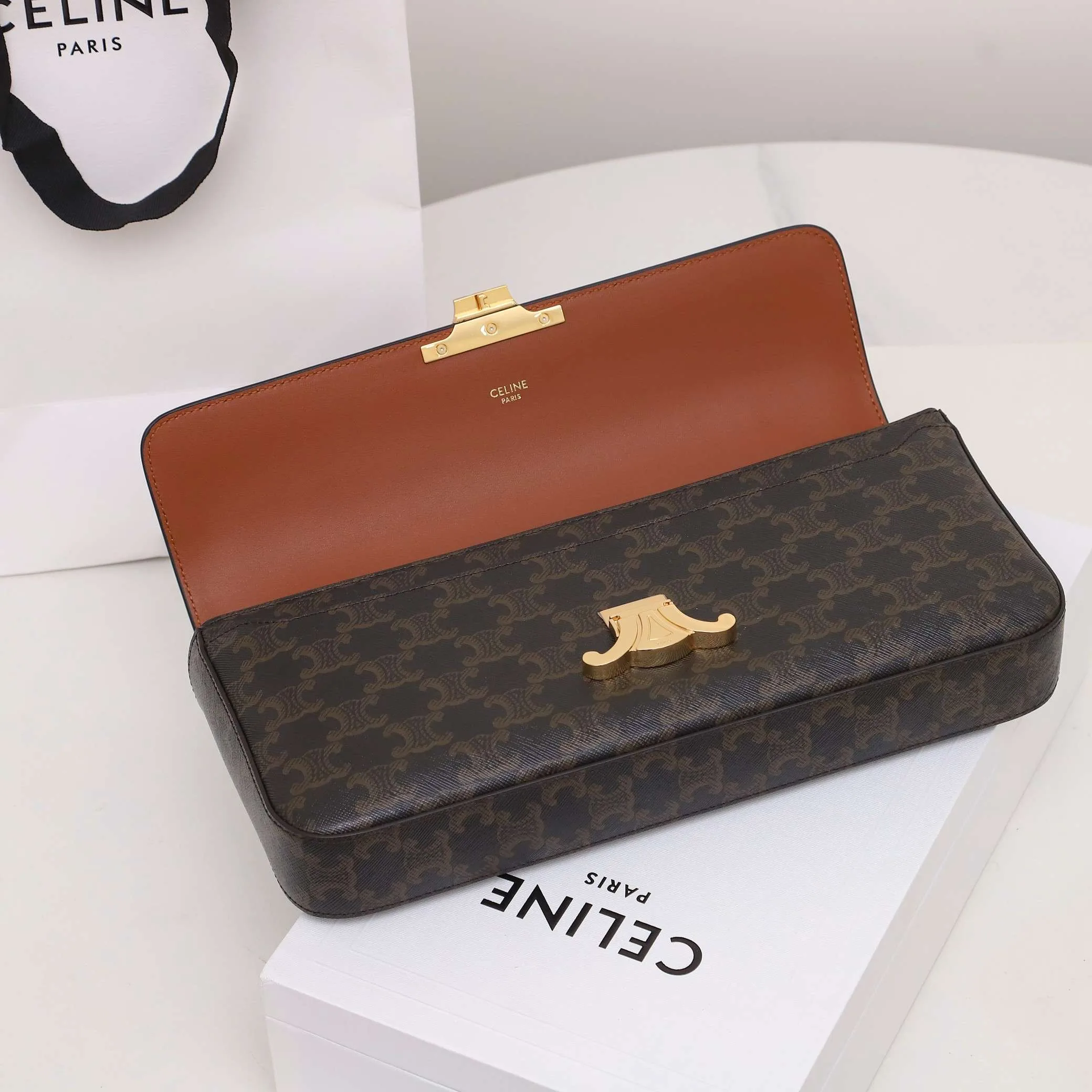 Celine Chain Shoulder Bag / Brown - Image 6