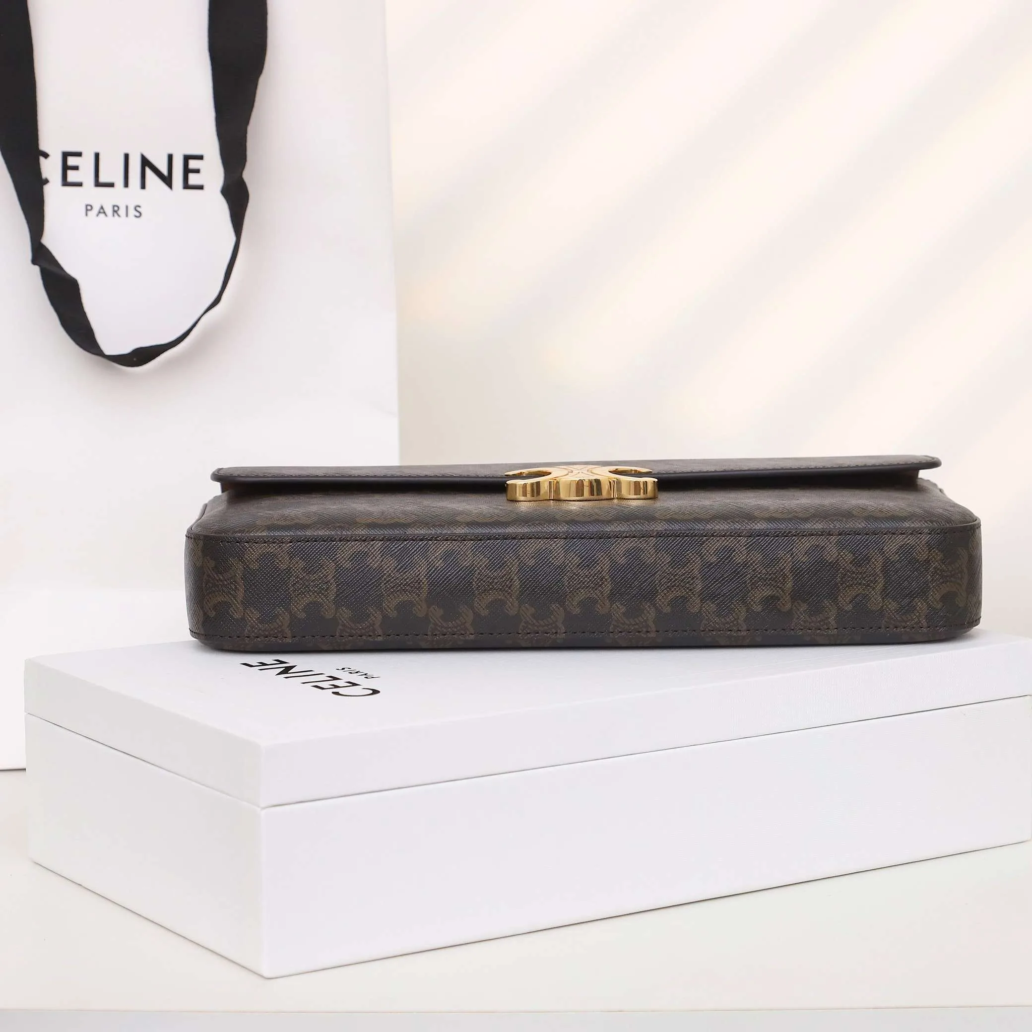 Celine Chain Shoulder Bag / Brown - Image 8