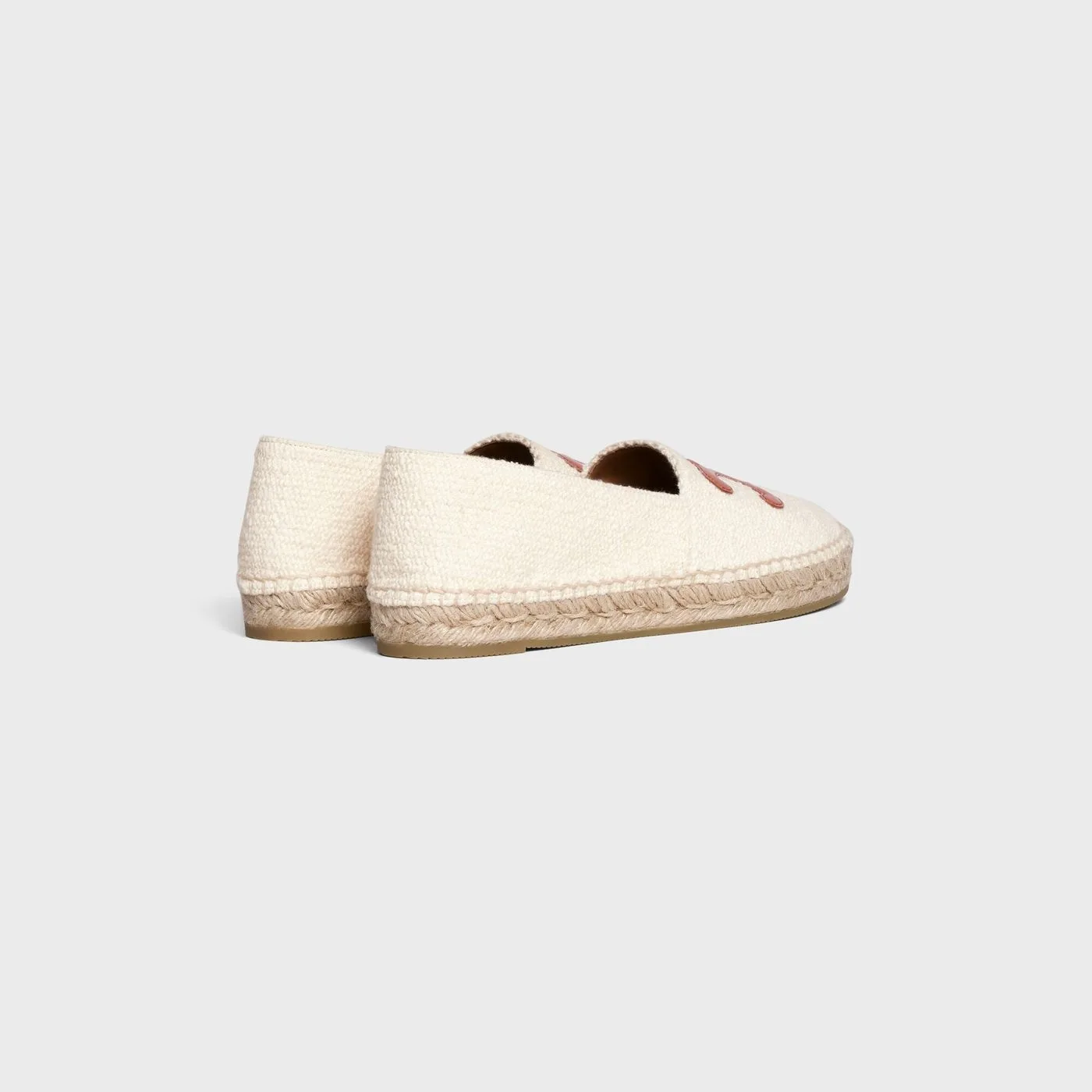 Celine Flat Espadrille With Triomphe Patch In Tweed White .01CR - Image 3