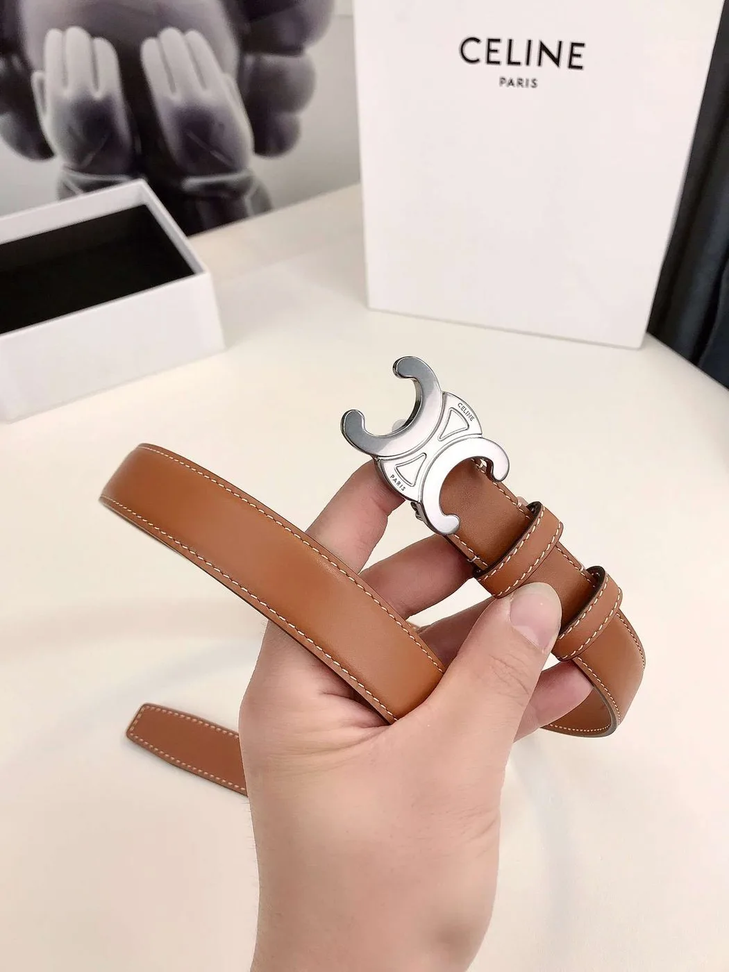 Celine Triomphe Belt Brown - Image 3