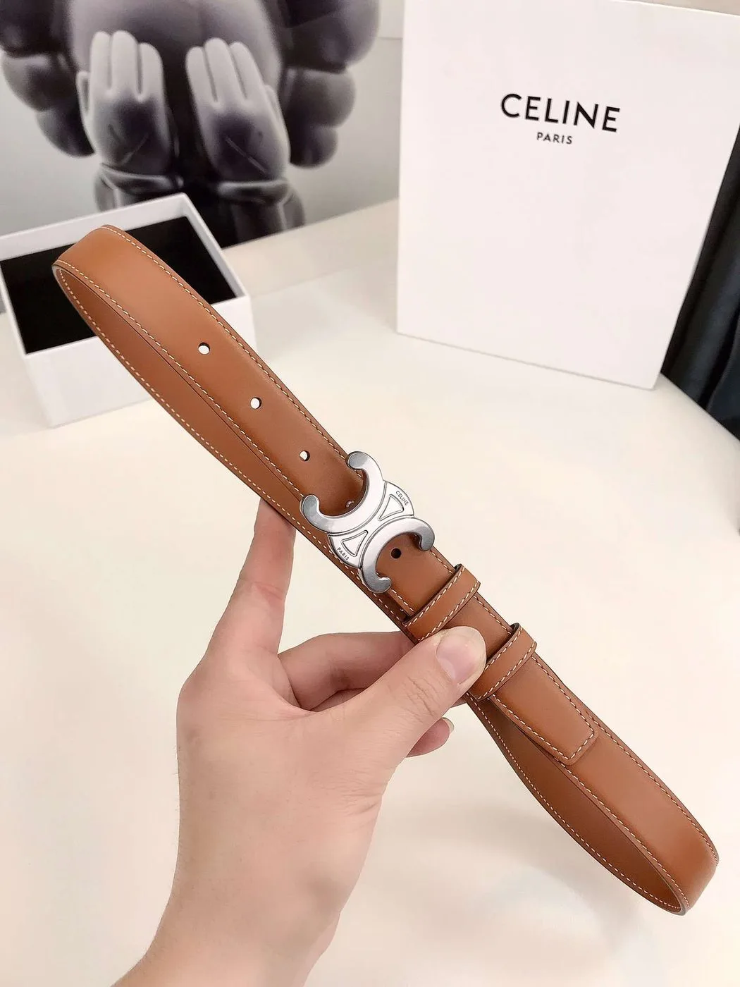 Celine Triomphe Belt Brown - Image 5