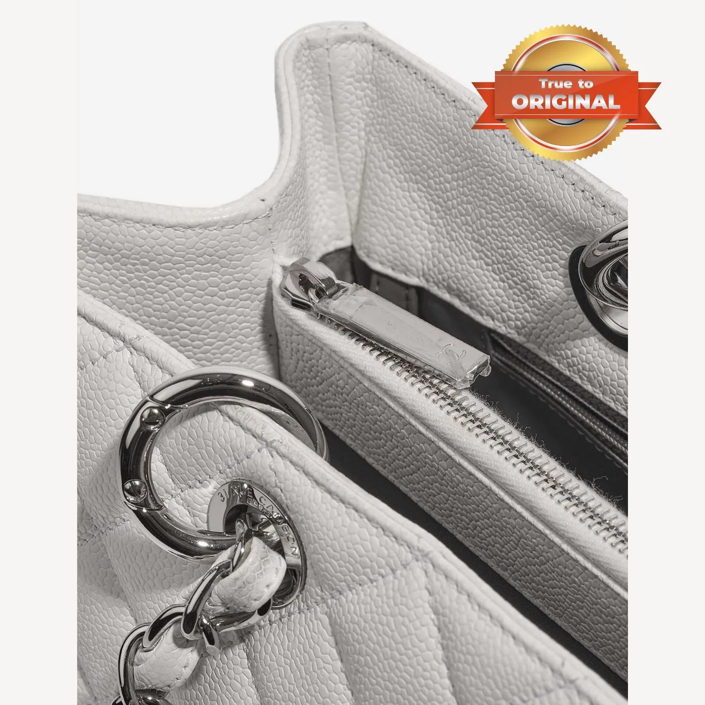 Chanel Chain Tote Shoulder Bag White / - Image 5
