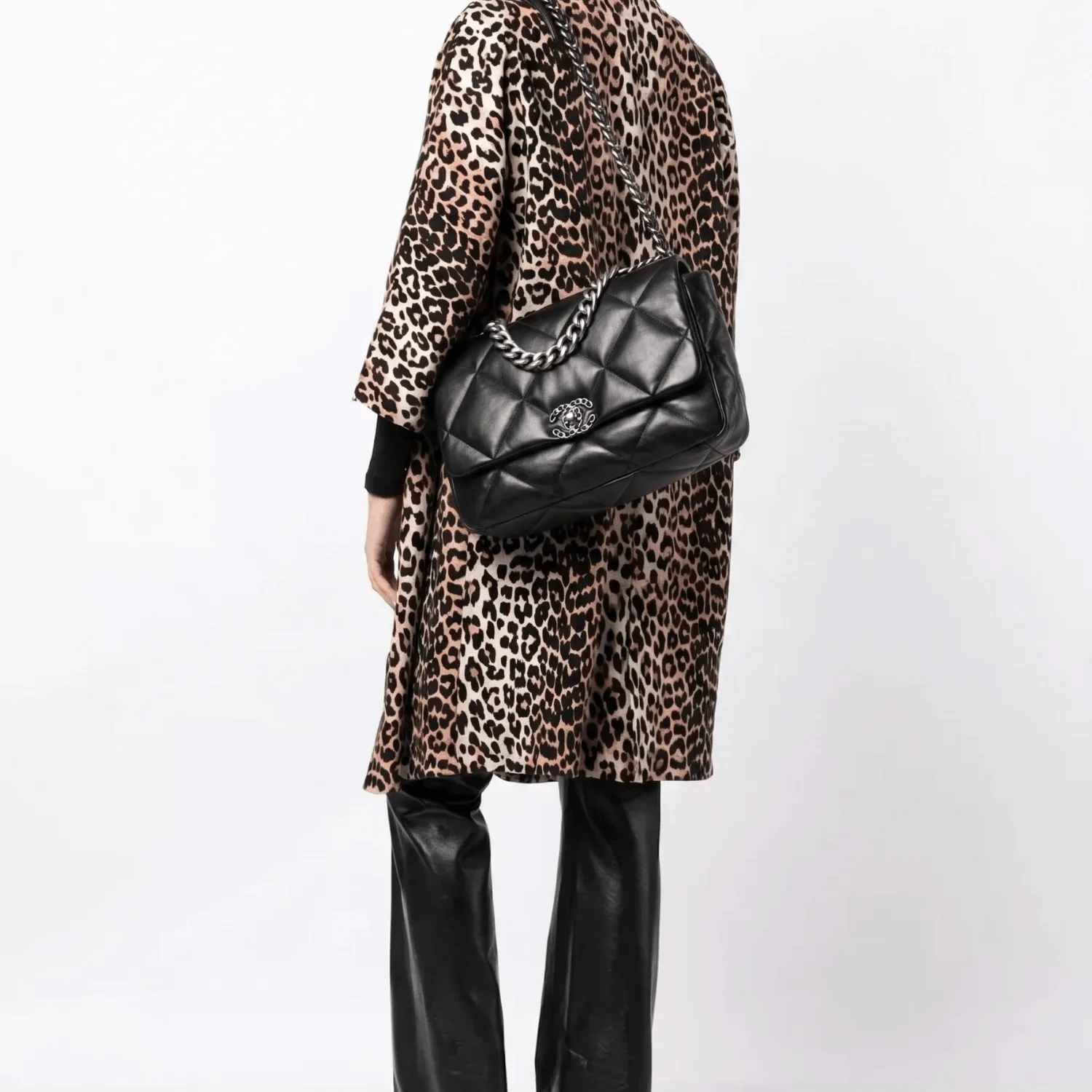 Alternative view of Chanel 19 Maxi Crossbody Bag / Black Silver Hardware