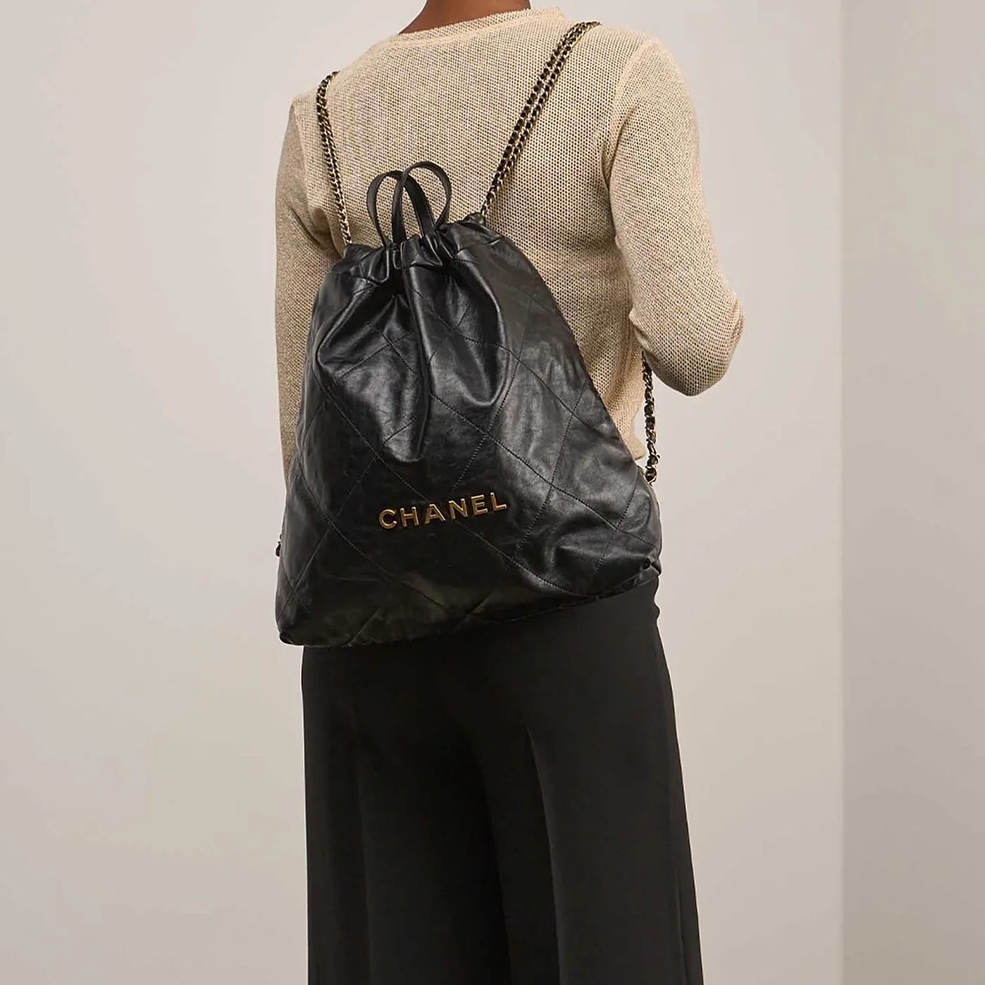 Alternative view of Chanel 22 Large Backpack / Black Gold Hardware