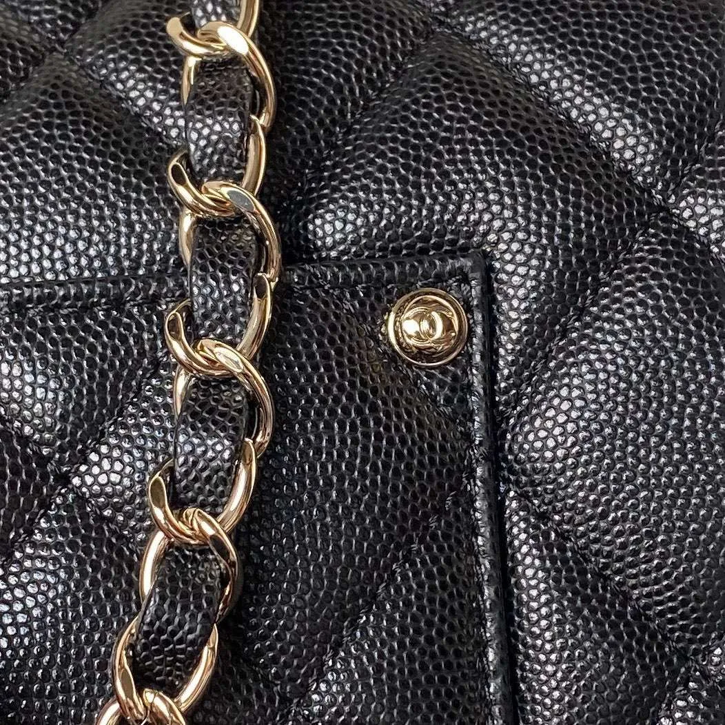Chanel Airport Crossbody Bag / Black Gold Hardware - Image 7