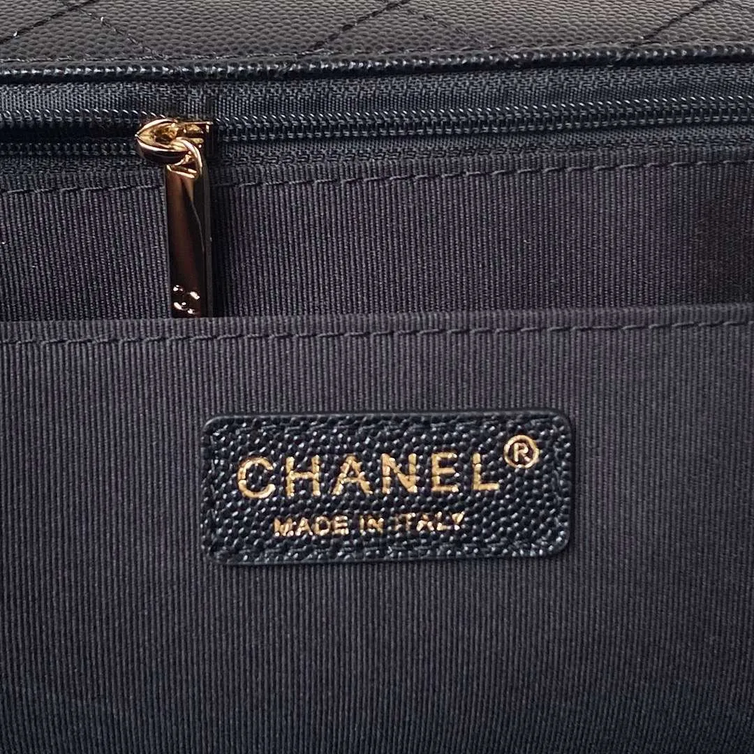 Chanel Airport Crossbody Bag / Black Gold Hardware - Image 10