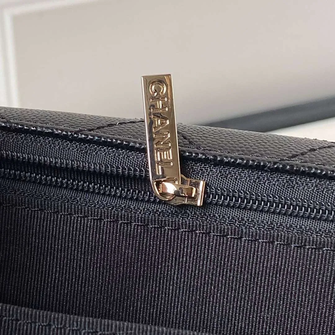 Chanel Airport Crossbody Bag / Black Gold Hardware - Image 6