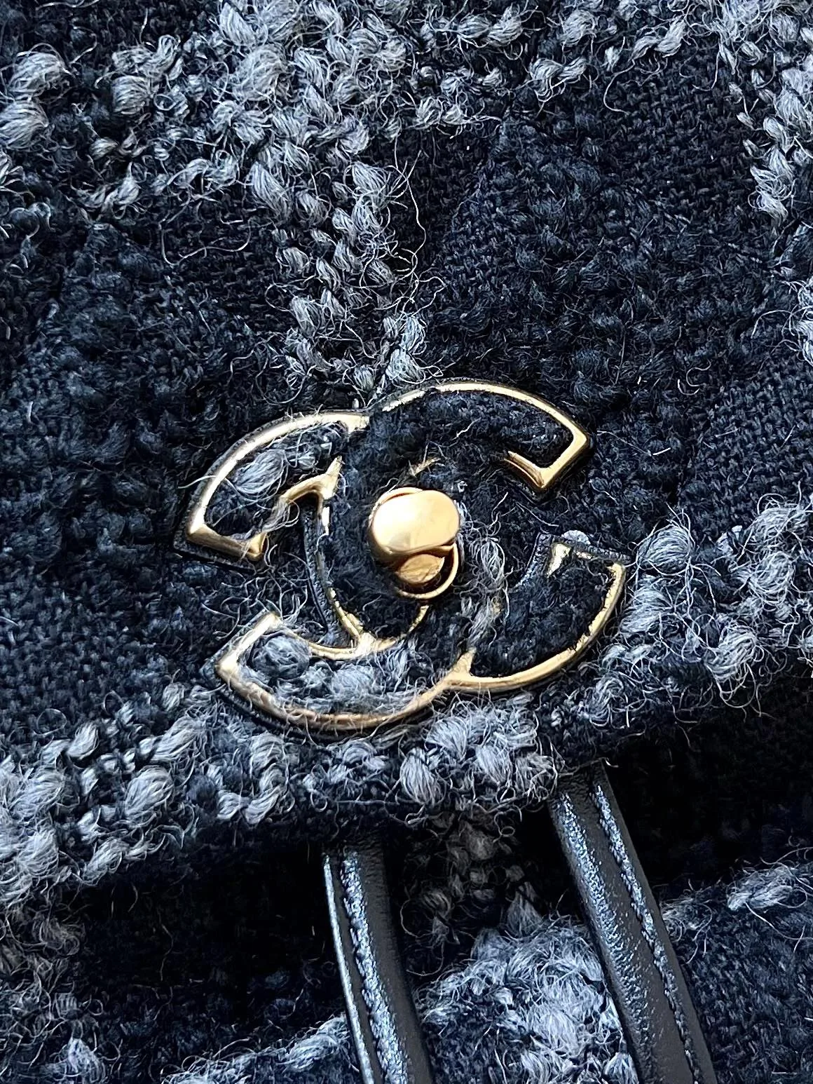 Chanel Backpack / Blue Gold Hardware - Image 3