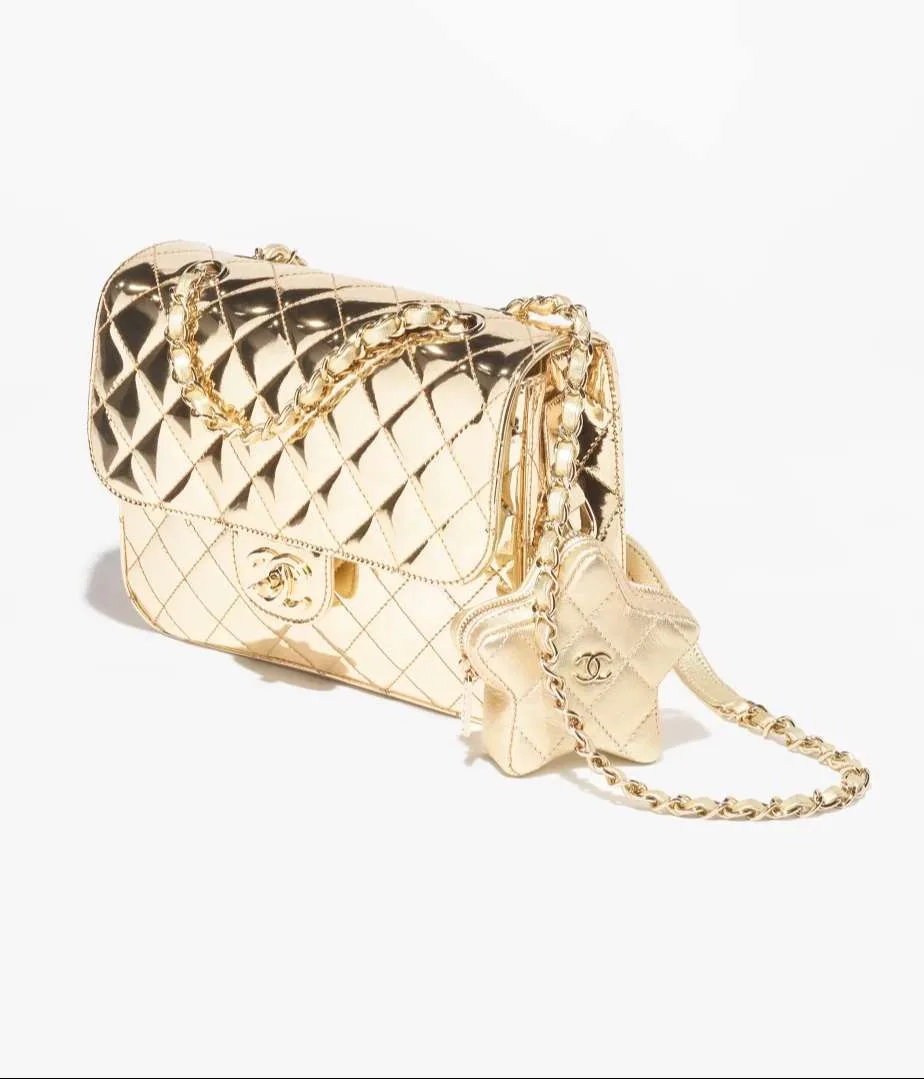 Chanel Backpack And Star Coin Purse / Gold - Image 3