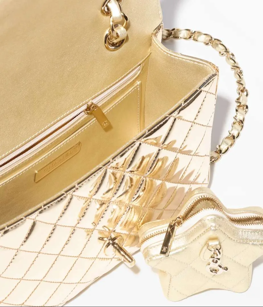 Chanel Backpack And Star Coin Purse / Gold - Image 5