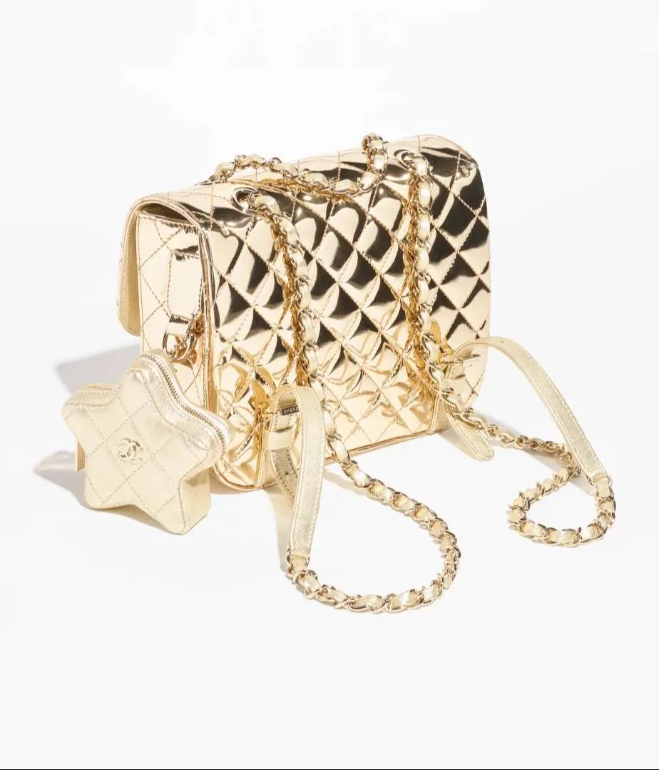 Chanel Backpack And Star Coin Purse / Gold - Image 4