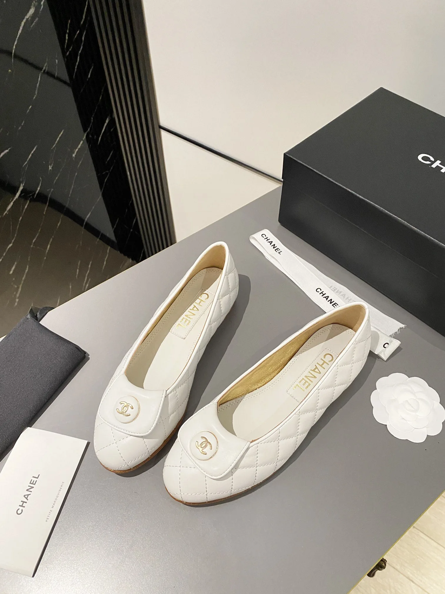 Chanel Ballet Flats White - Image 9