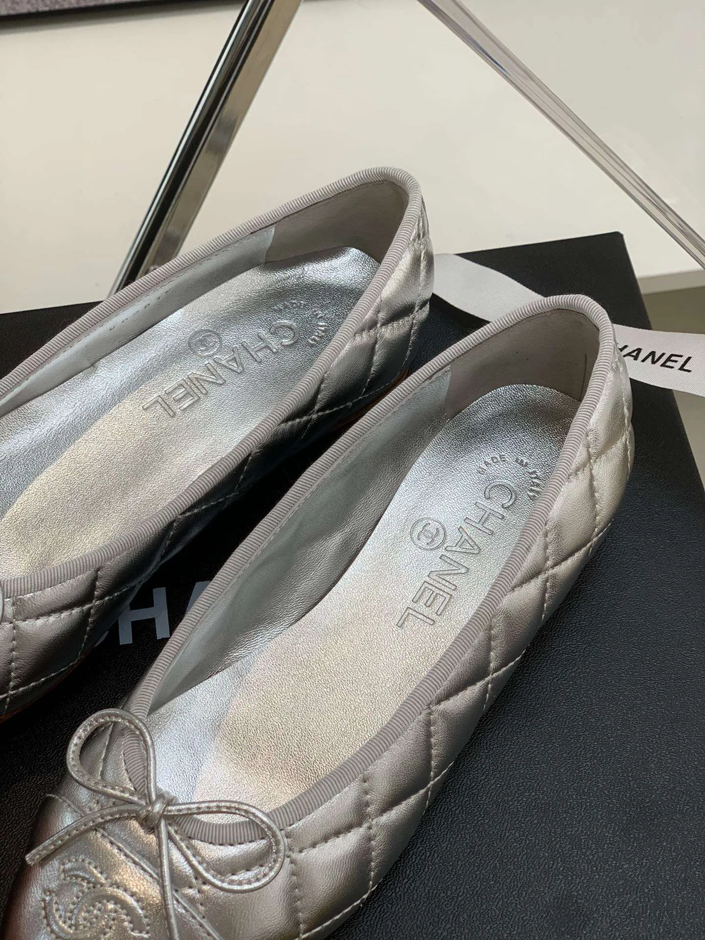 Chanel Ballet Flats Silver - Image 7
