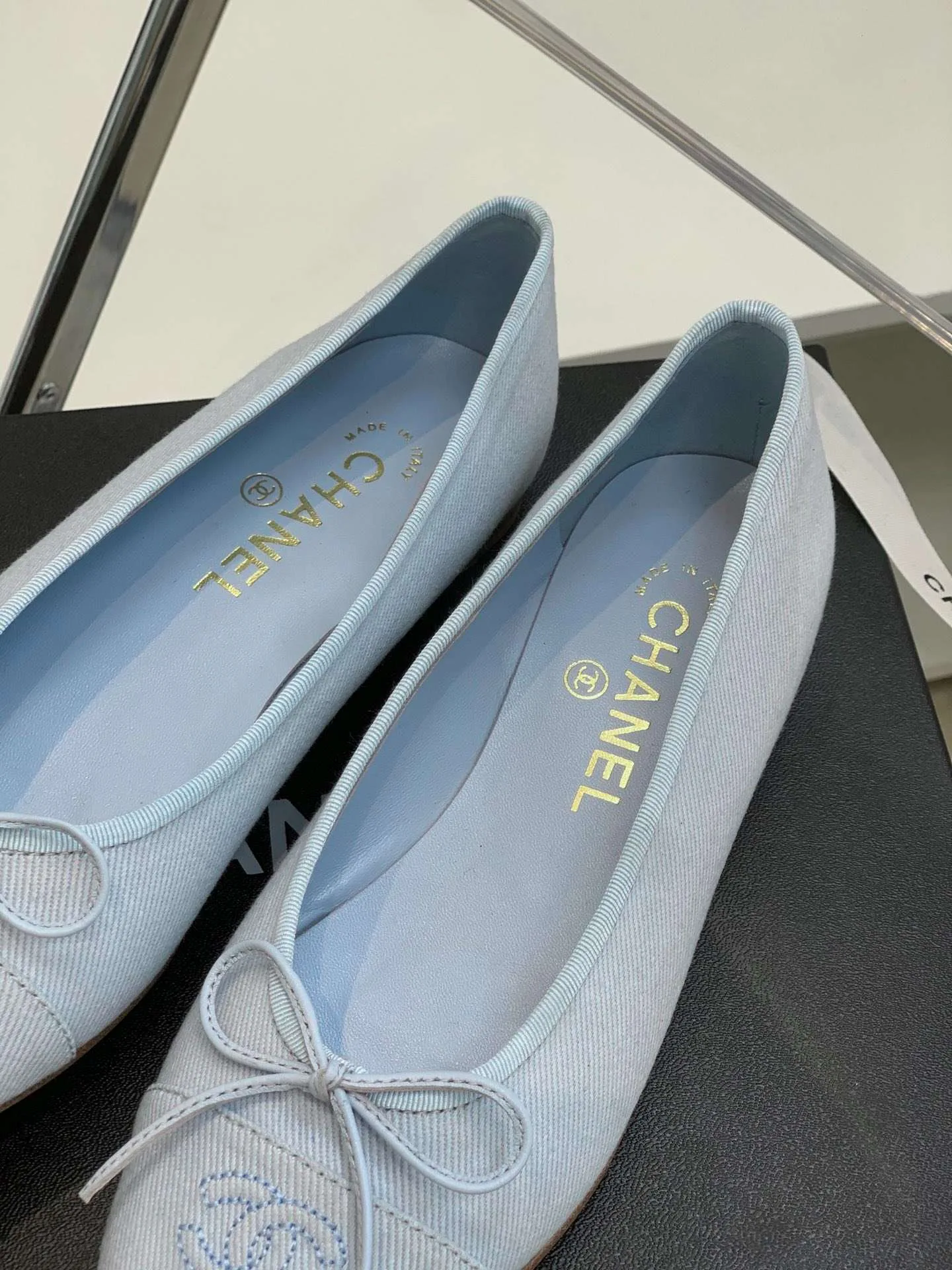 Chanel Ballet Flats Light Blue - Image 10