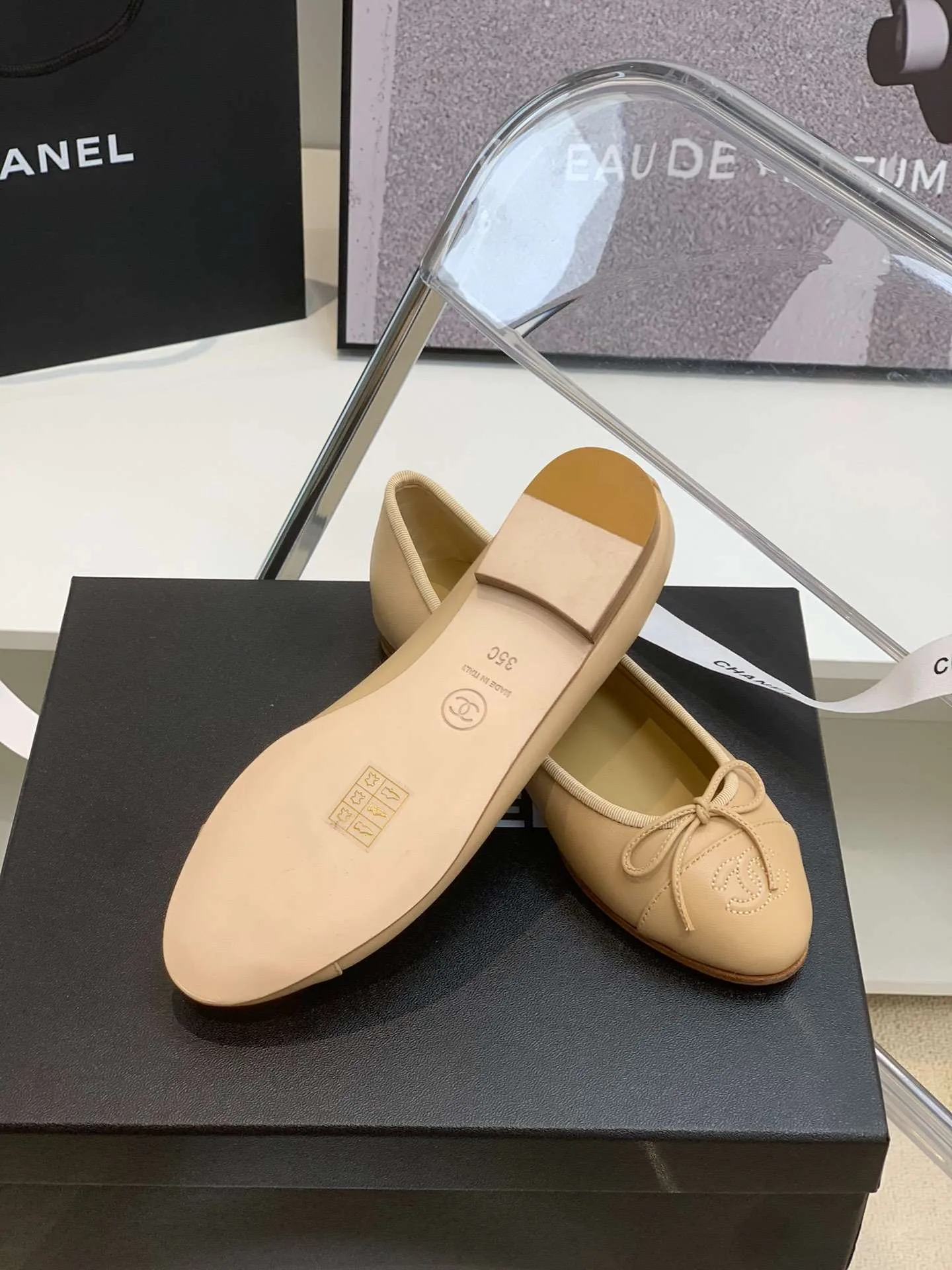 Chanel Ballet Flats Cream - Image 6