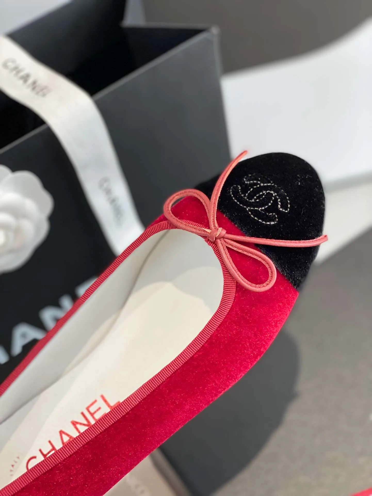 Chanel Ballet Flats Red - Image 6