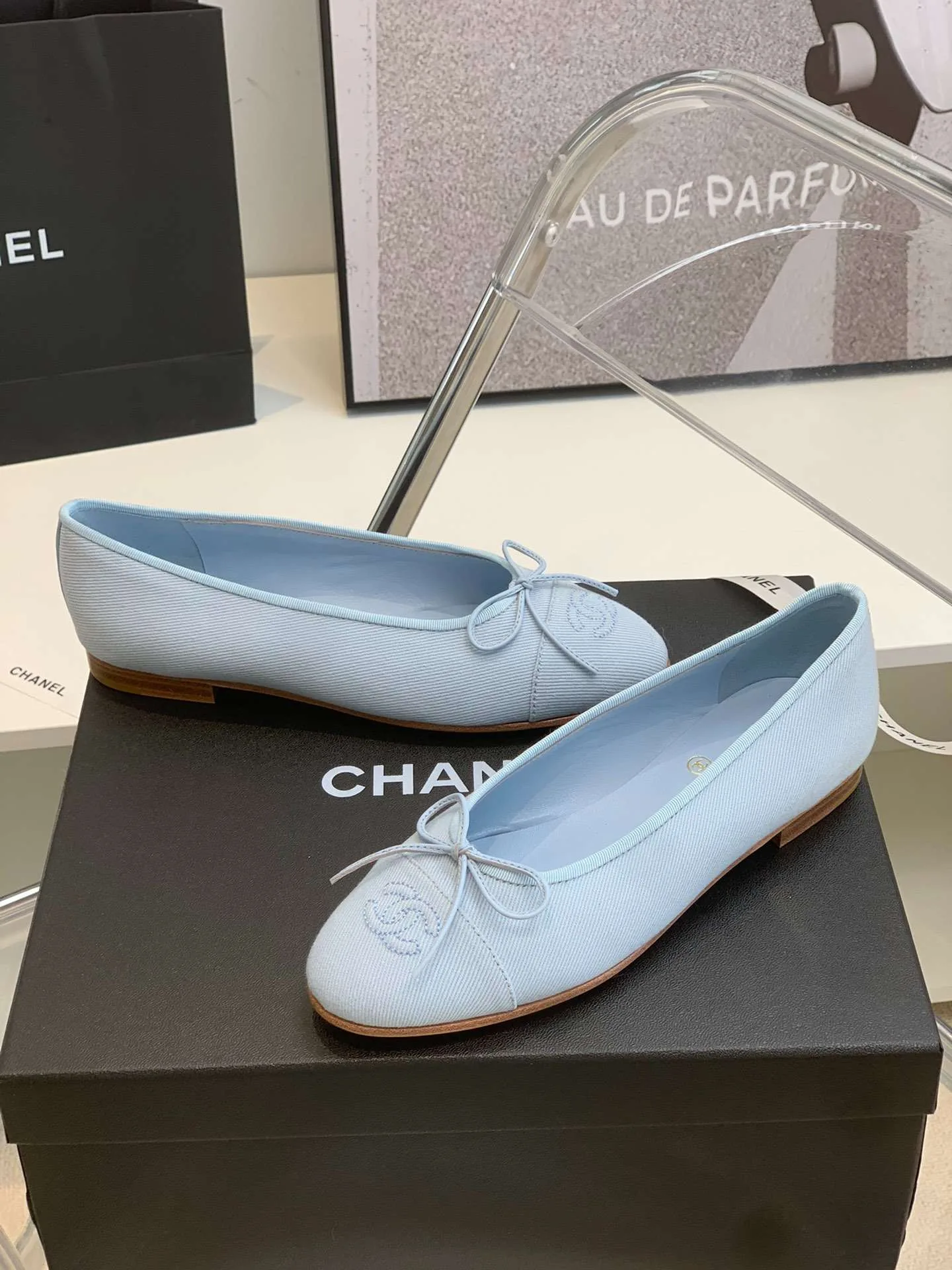 Chanel Ballet Flats Light Blue - Image 8