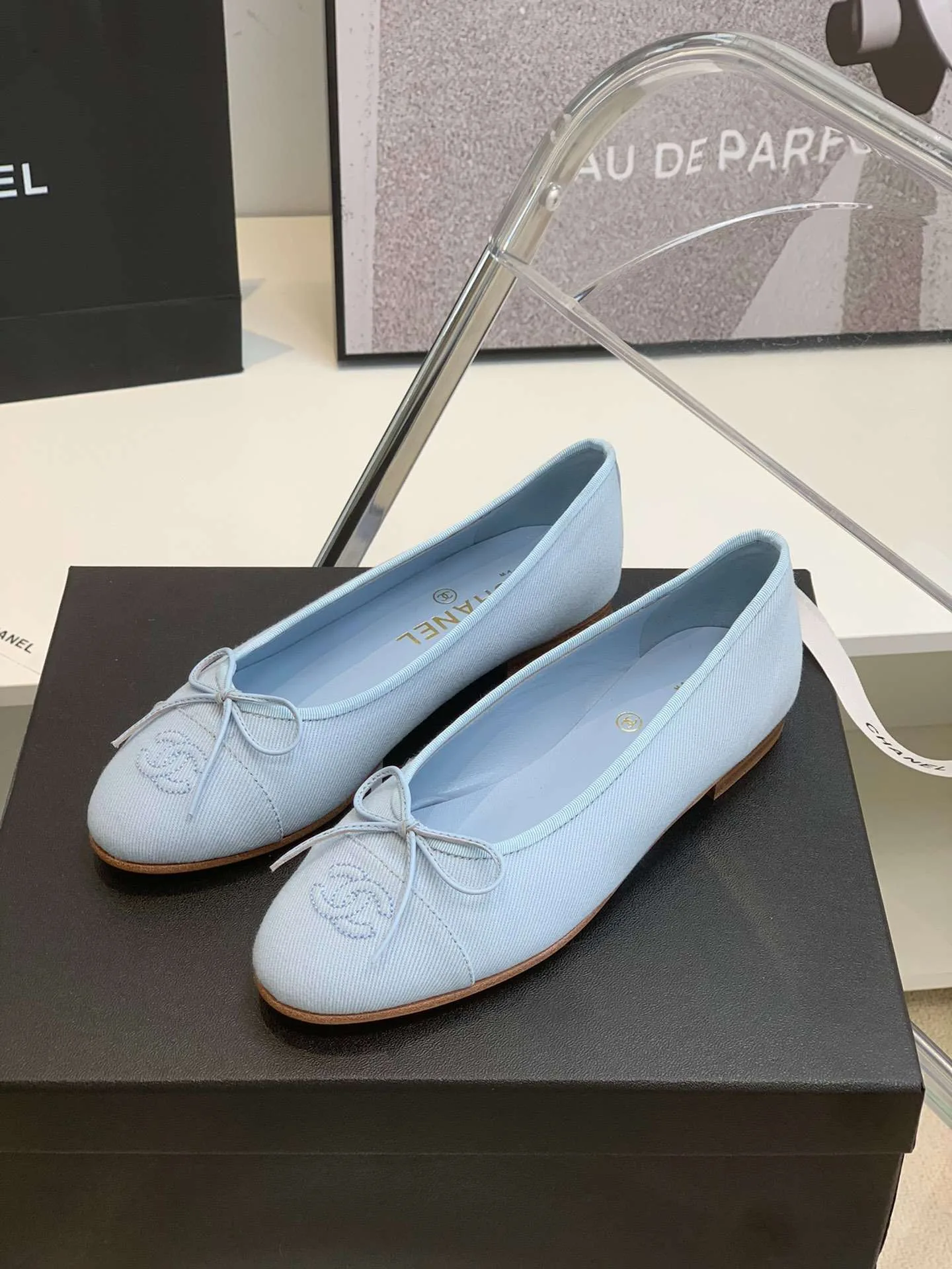 Chanel Ballet Flats Light Blue - Image 7